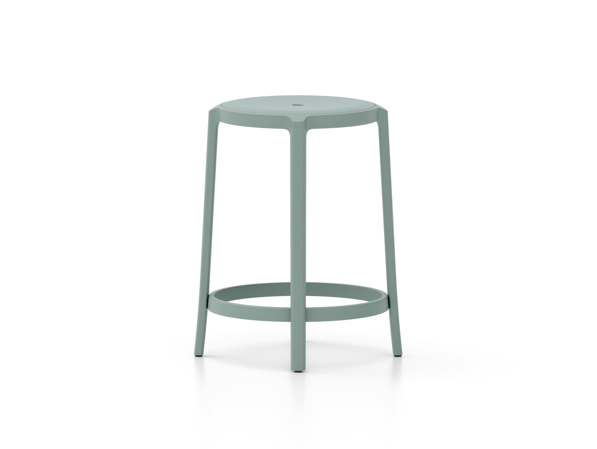 On & On Counter Stool - Recycled Plastic Seat by Emeco / Light Blue