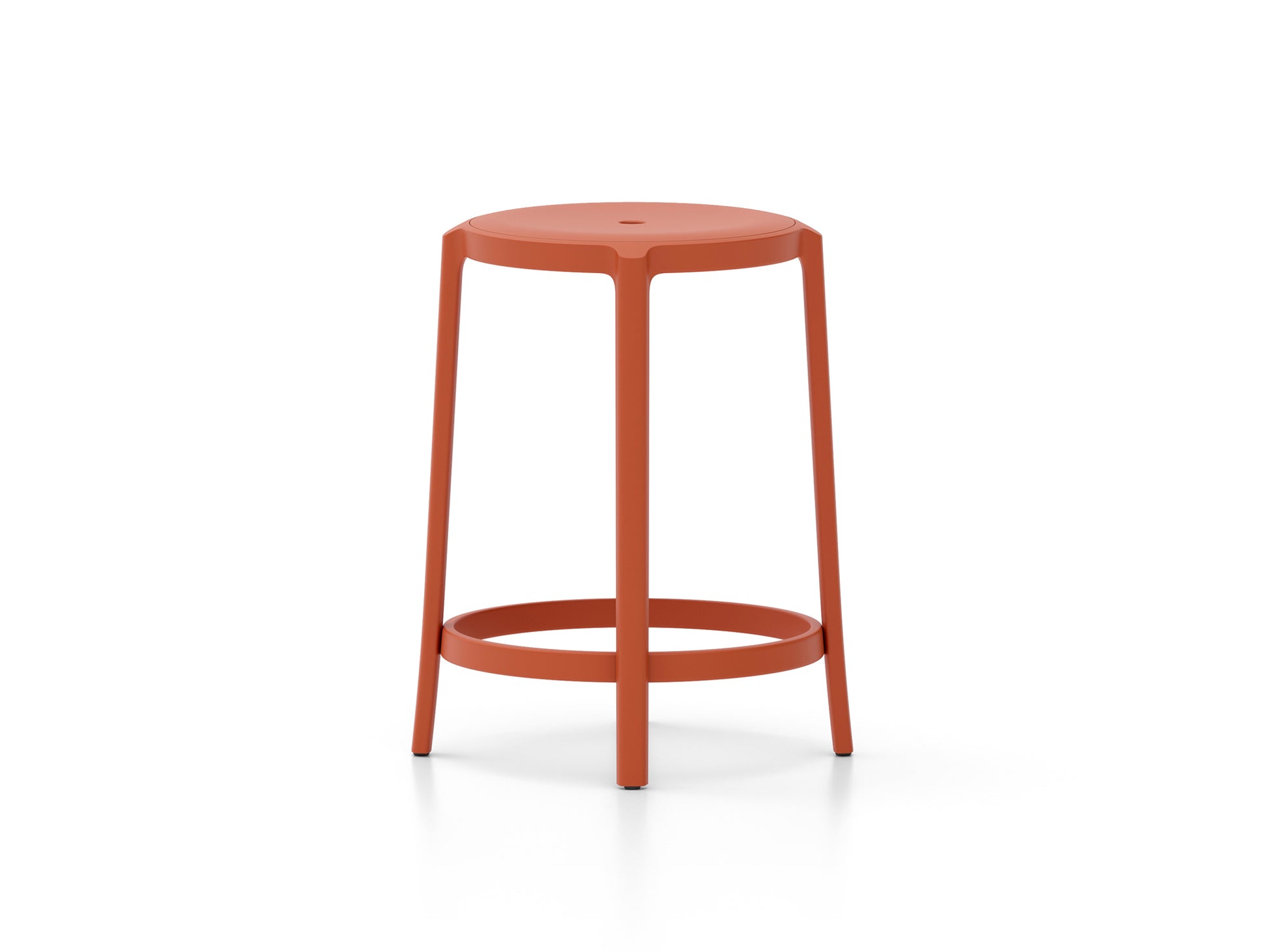 On & On Counter Stool - Recycled Plastic Seat by Emeco / Orange