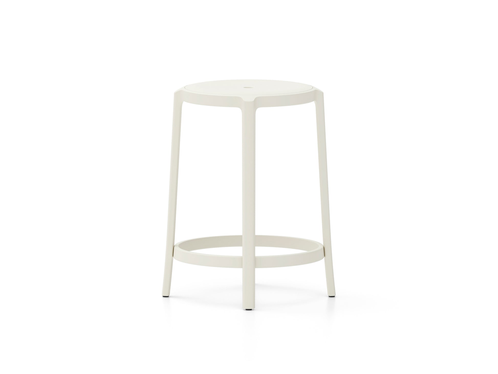 On & On Counter Stool - Recycled Plastic Seat by Emeco / White