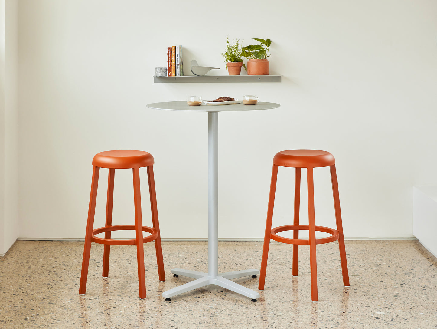 Za Bar Stool by Emeco - Coral Orange