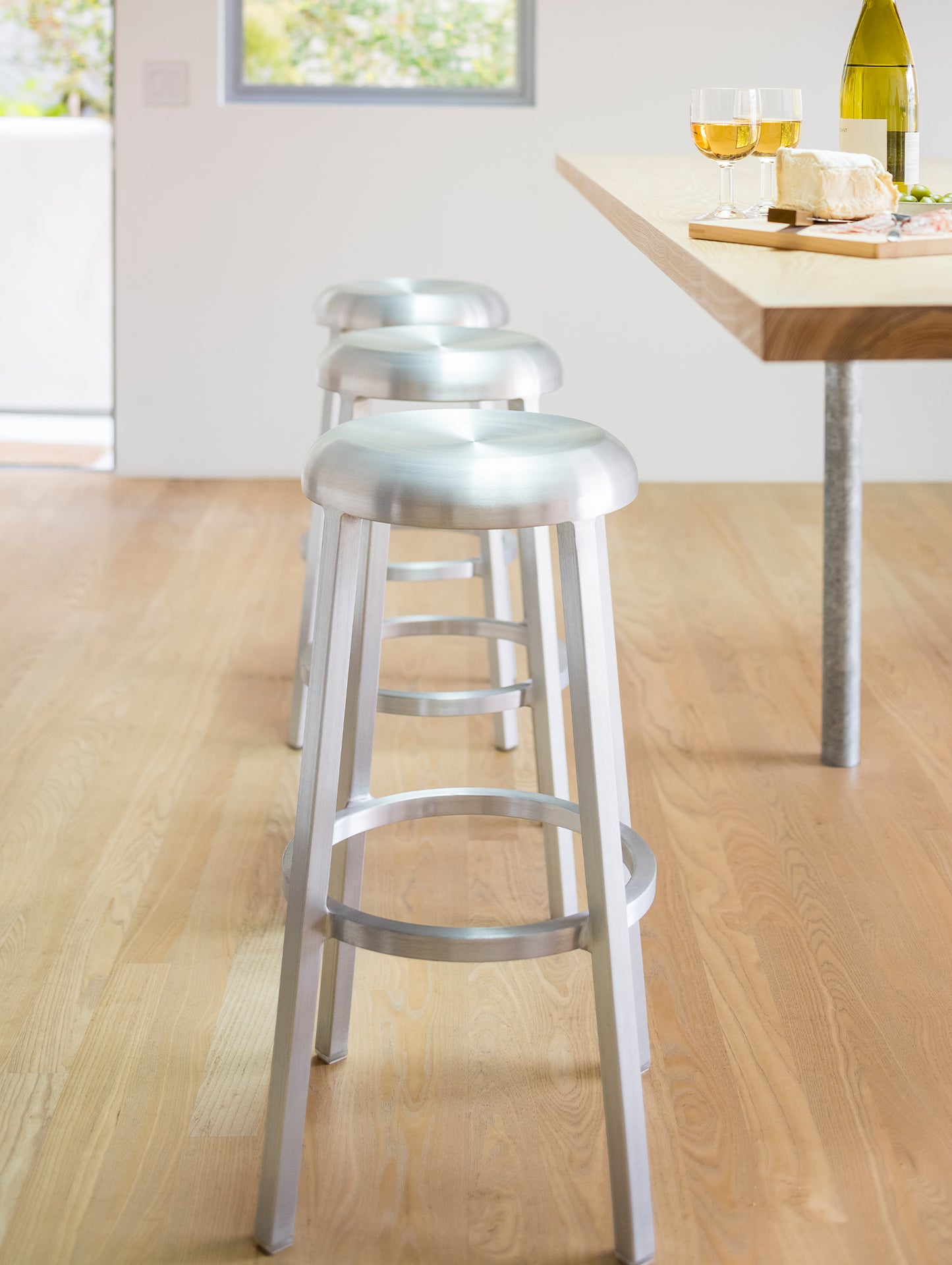 Za Bar Stool by Emeco - Hand Brushed Aluminium