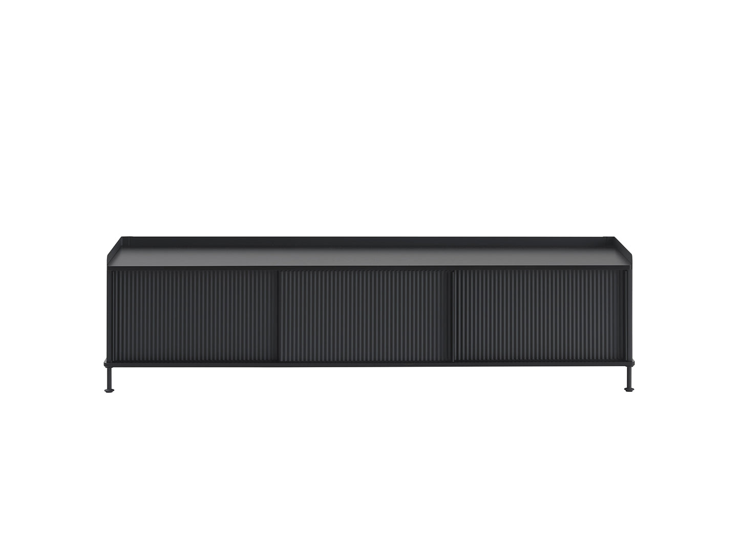 Enfold Sideboard by Muuto - 186x45 / Black Lacquered Oak / Black Lacquered Steel