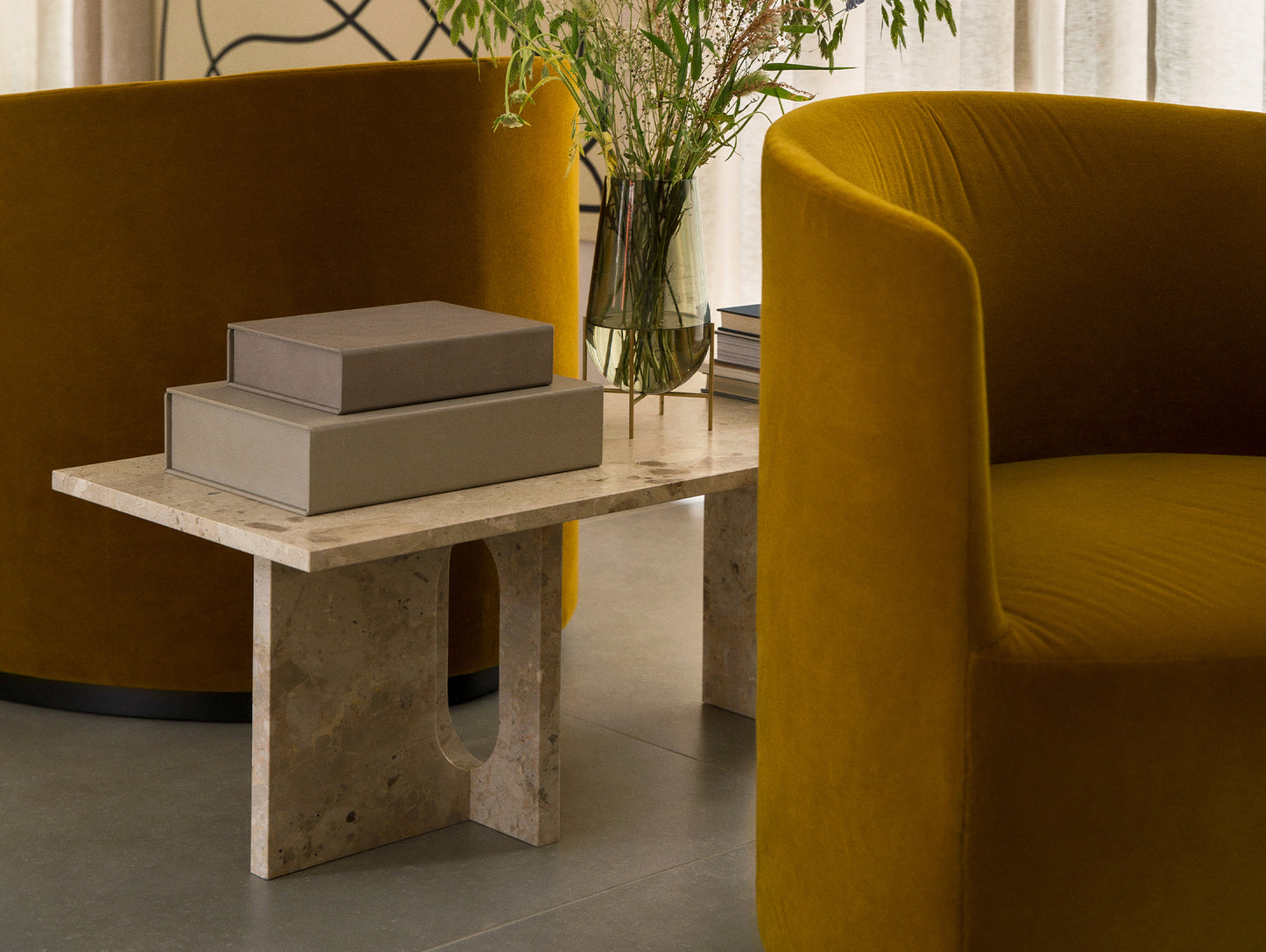 Androgyne Lounge Table by Menu - Kunis Breccia Stone Top / Kunis Breccia Stone Base