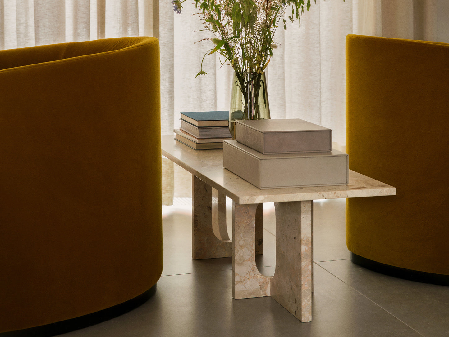 Androgyne Lounge Table by Menu - Kunis Breccia Stone Top / Kunis Breccia Stone Base