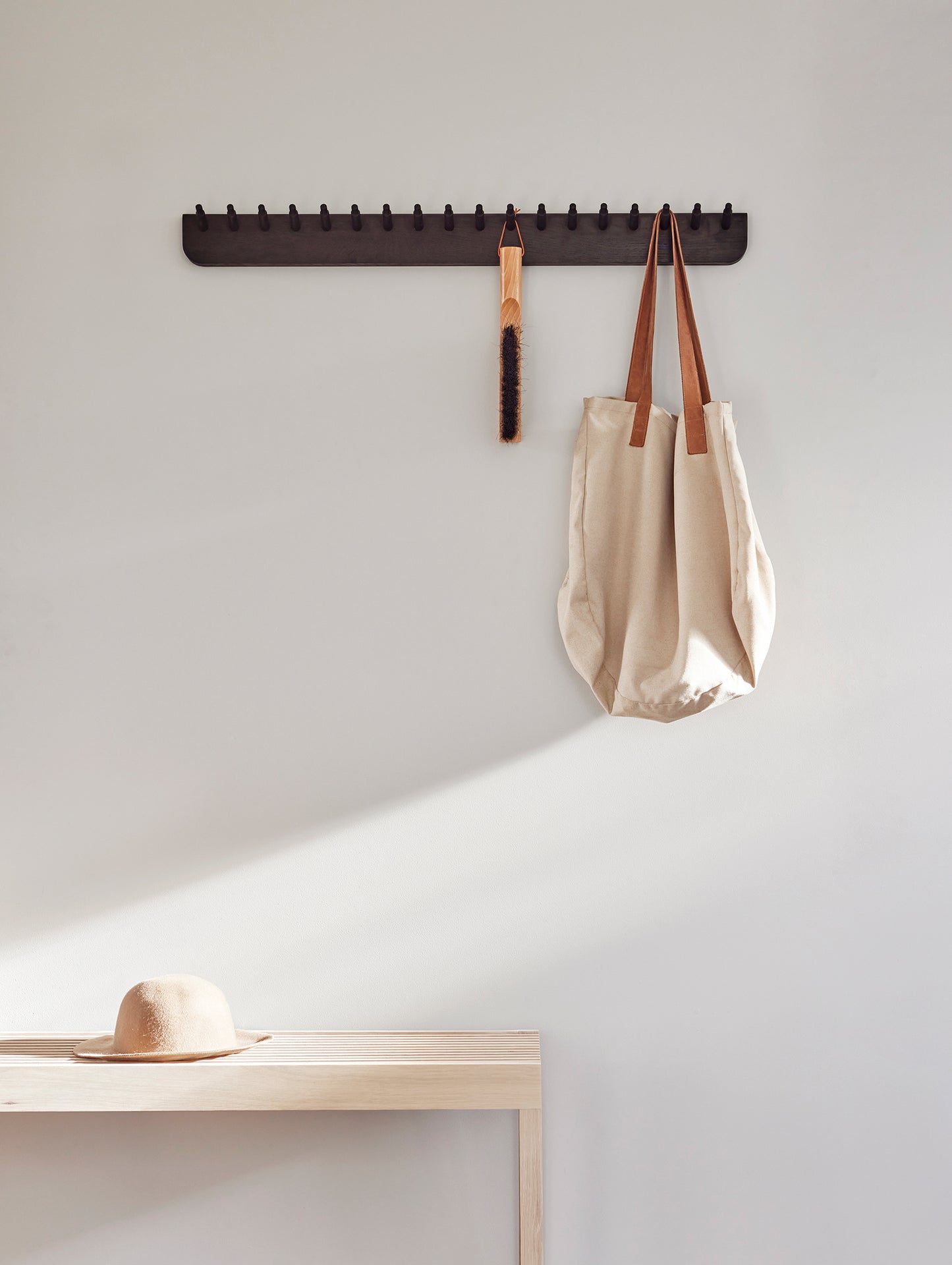 Echo Coat Rack - 88 cm - Black Stained Oak