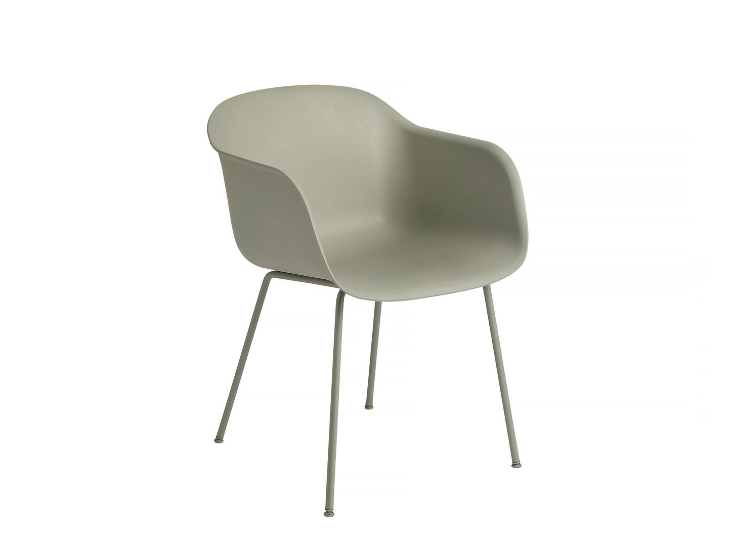 Fiber Armchair with Metal Base - Dusty Green Base, Dusty Green Shell