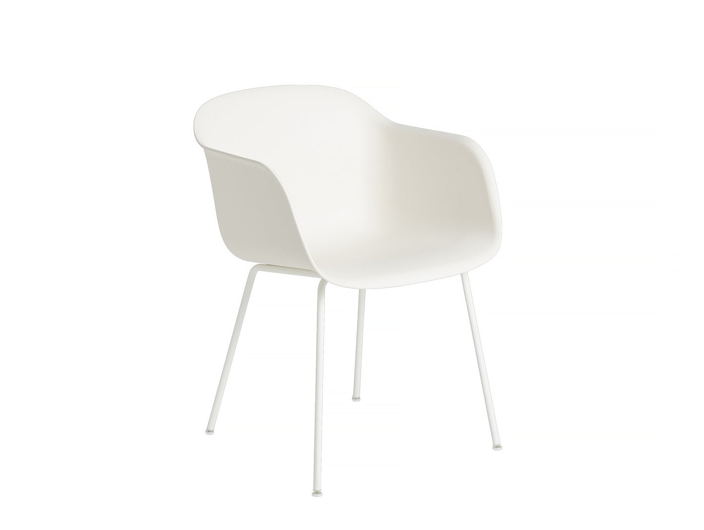 Fiber Armchair with Metal Base - White Base, White Shell