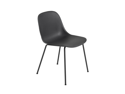 Fiber Side Chair with Metal Base by Muuto - Black / Black