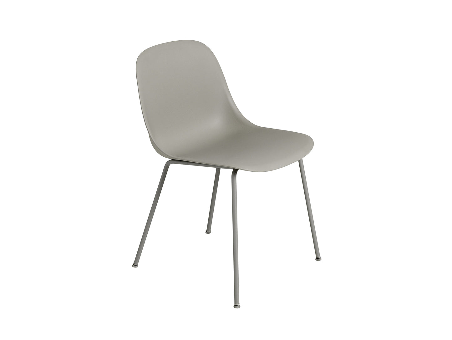 Fiber Side Chair with Metal Base by Muuto - Grey / Grey