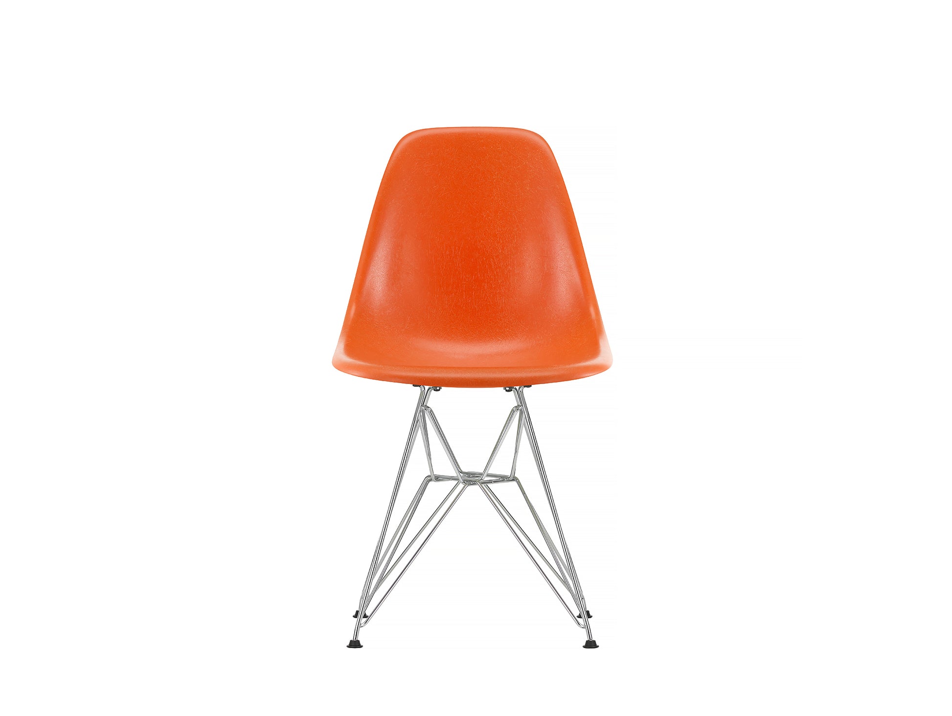 Red Orange, Eames Fiberglass DSR Side Chair by Vitra