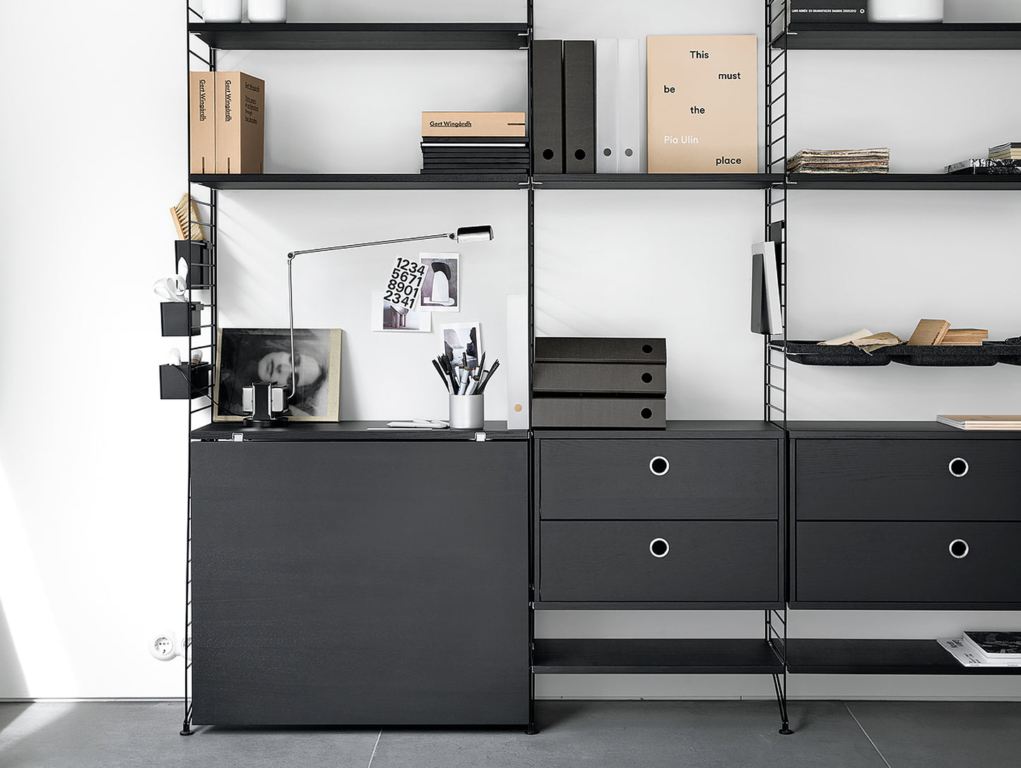 String Folding Table - Black Ash