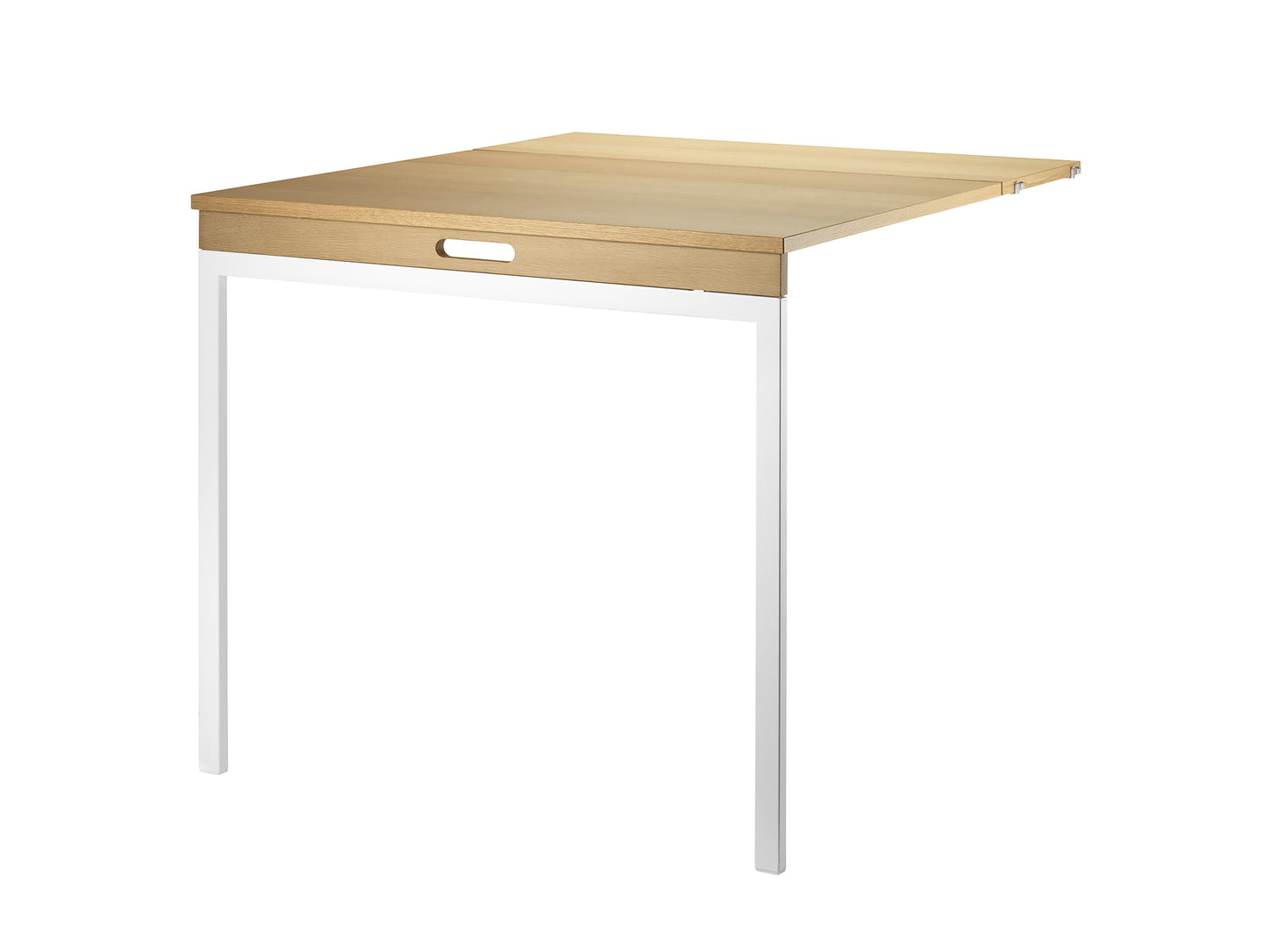 String Folding Table - Oak, White Legs