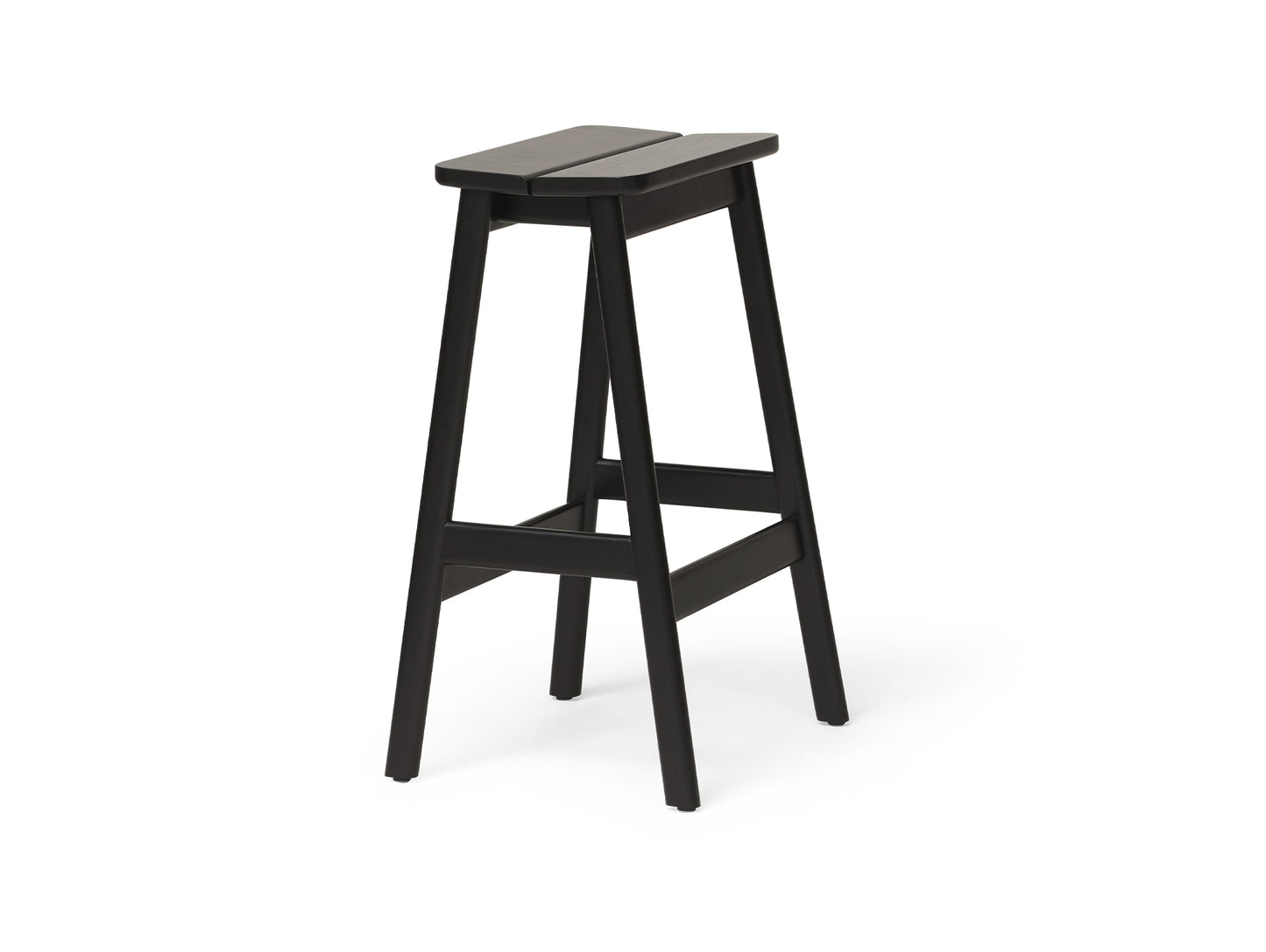 Angle Bar Stool by Form and Refine - Height: 65 cm / Black Stained Beech