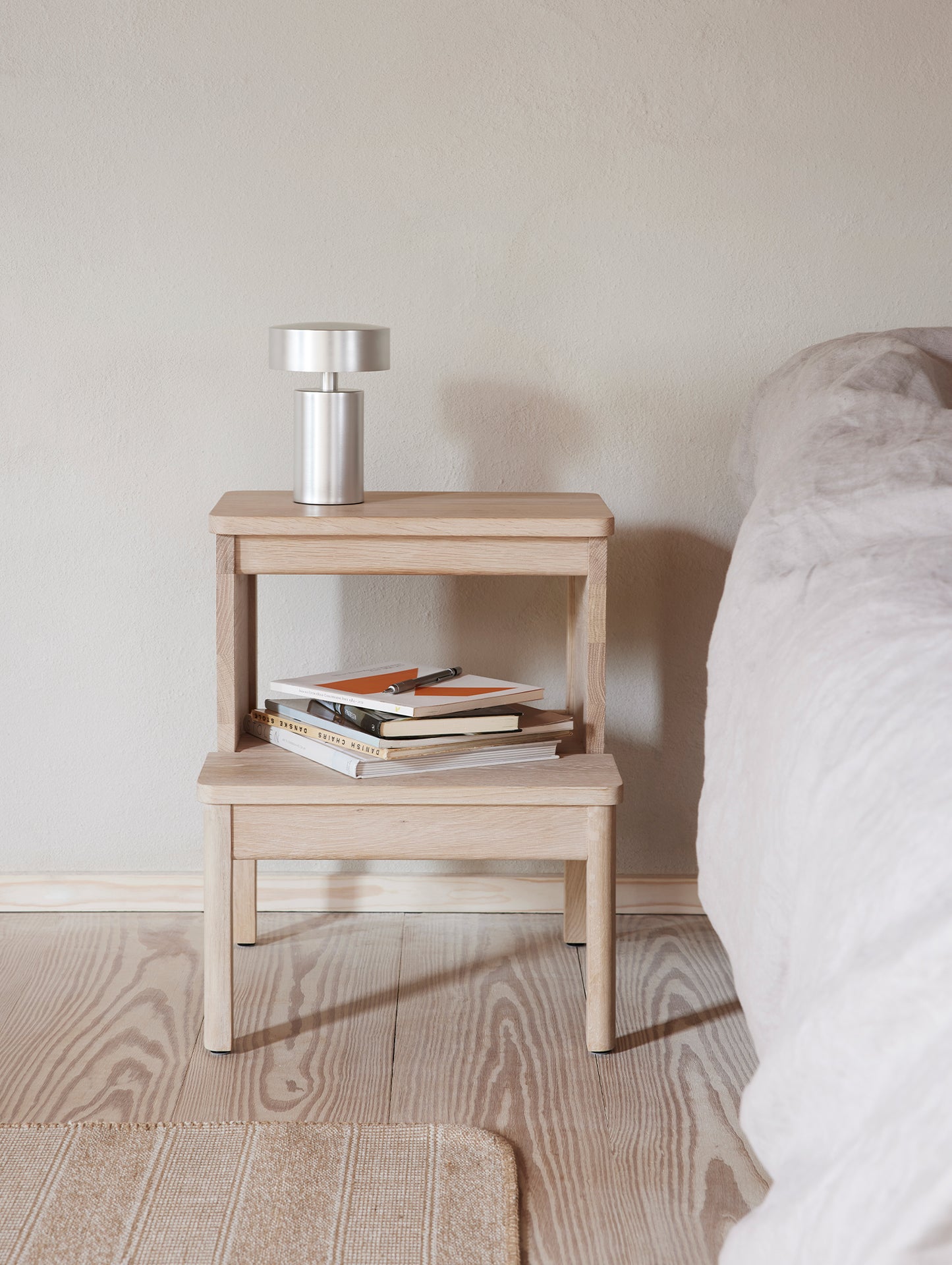 A Line Stepstool by Foam and Refine - White Oiled Oak