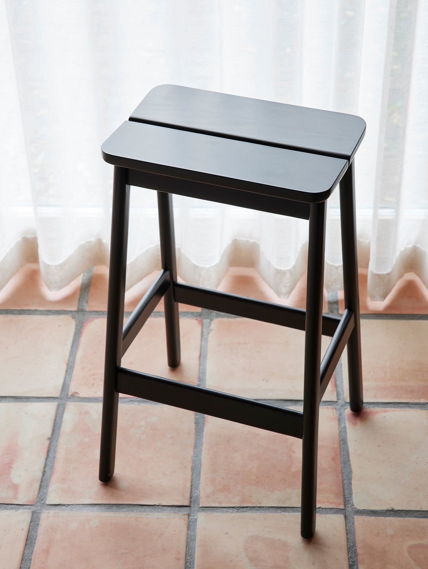 Angle Bar Stool by Form and Refine - Height: 65 cm / Black Stained Beech