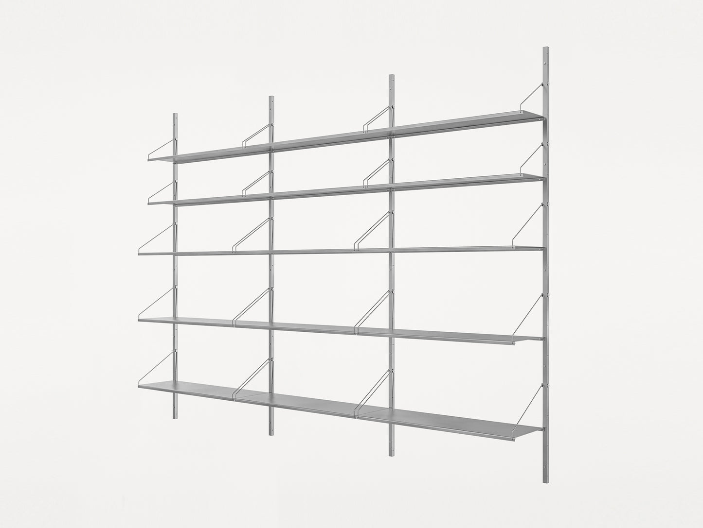 Shelf Library Stainless Steel by Frama - H1852 cm / Triple Section (w80 shelves)