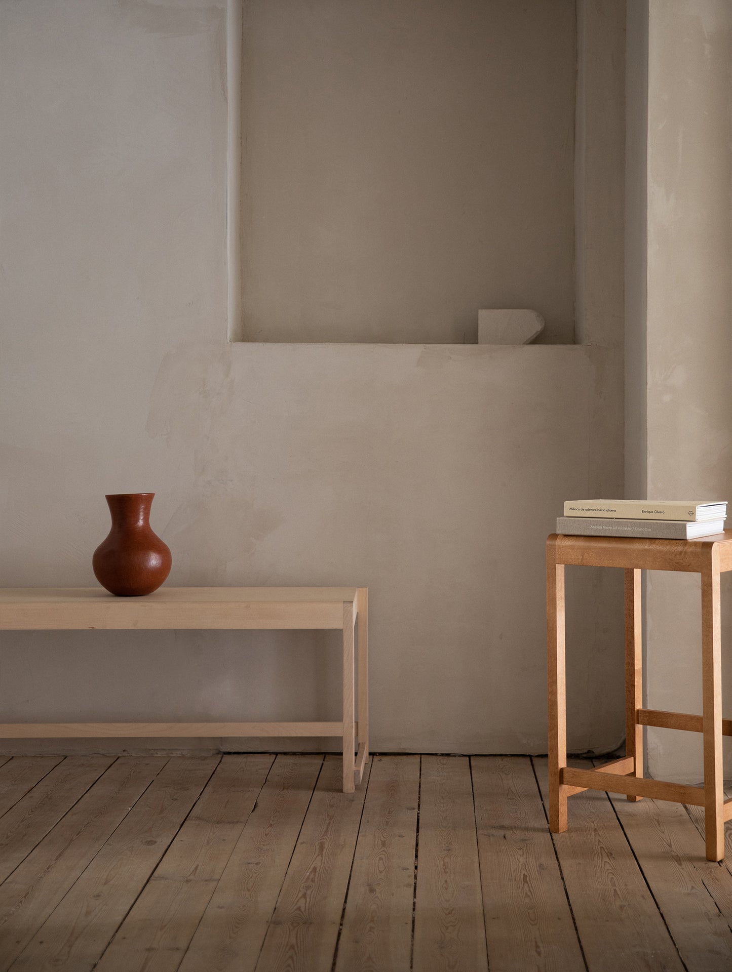 Bar Stool 01 - Warm Brown Oiled Birch Wood