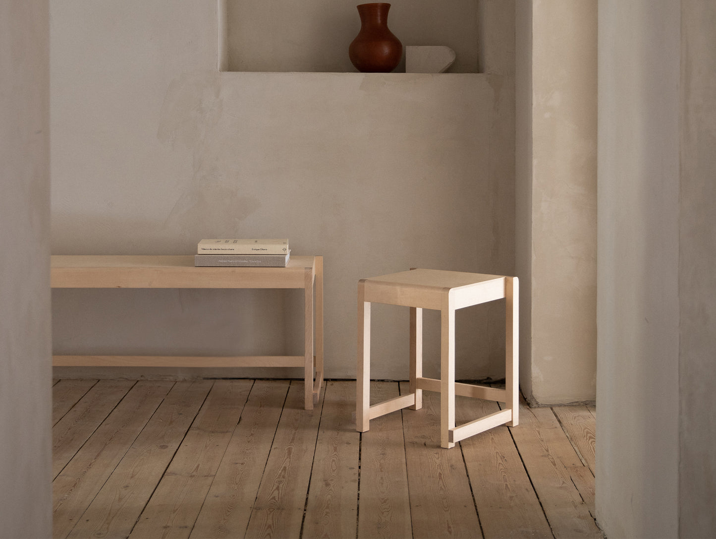 Low Stool 01 by Frama - Oiled Birch Wood