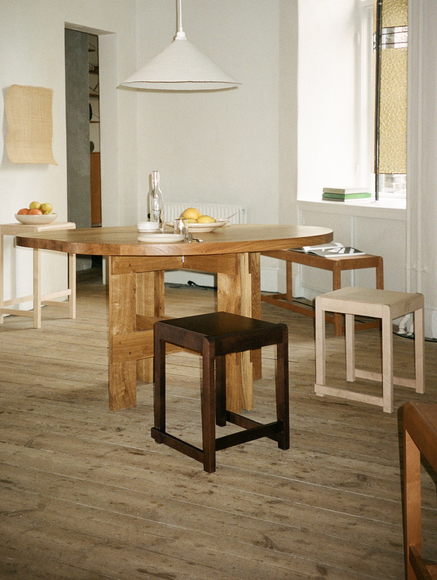 Low Stool 01 by Frama - Ash Black Oiled Birch Wood / Oiled Birch Wood