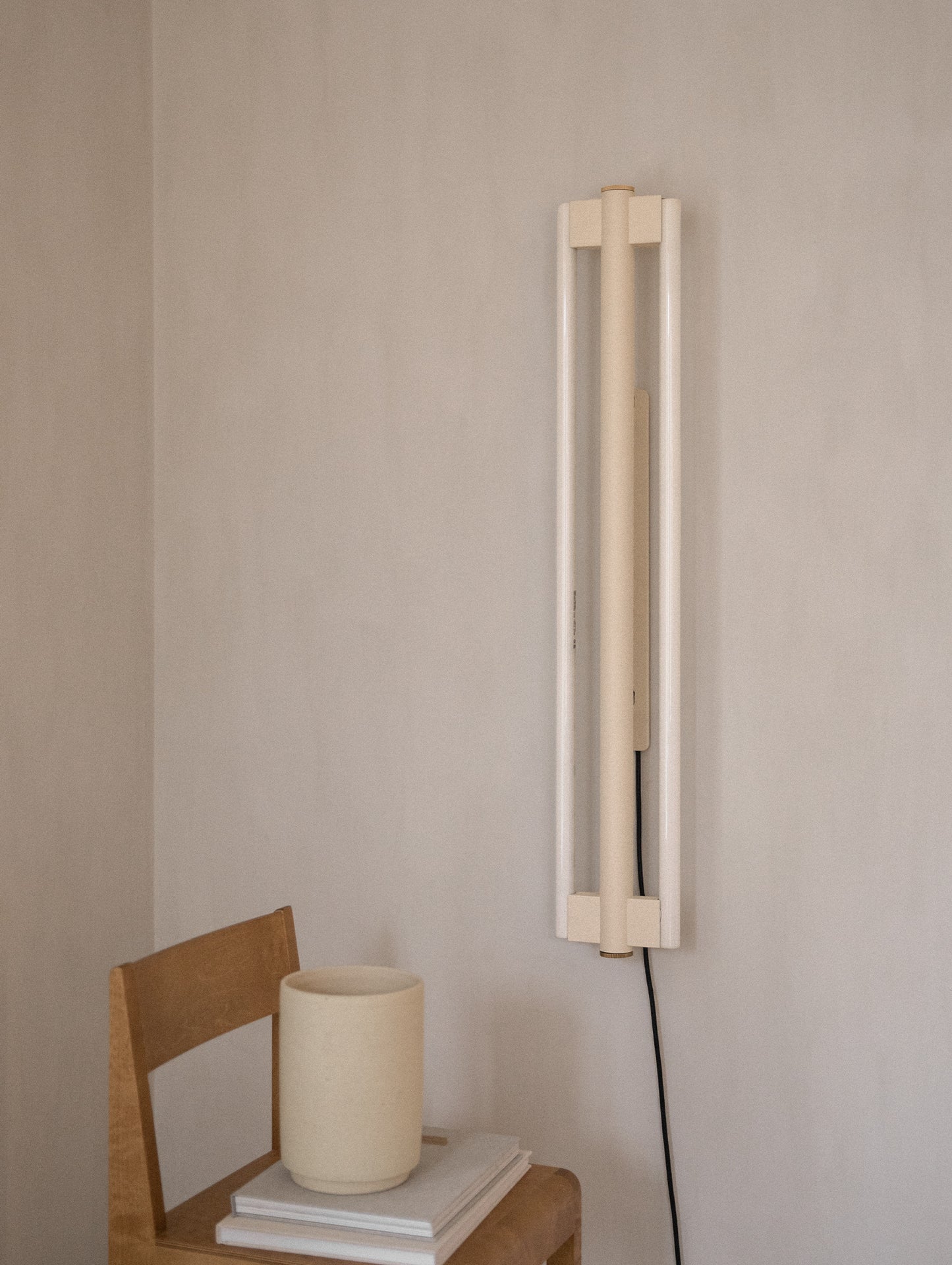 Eiffel Wall Lamp Double by Frama - Cream Powder Coated Steel / Height  1000 mm