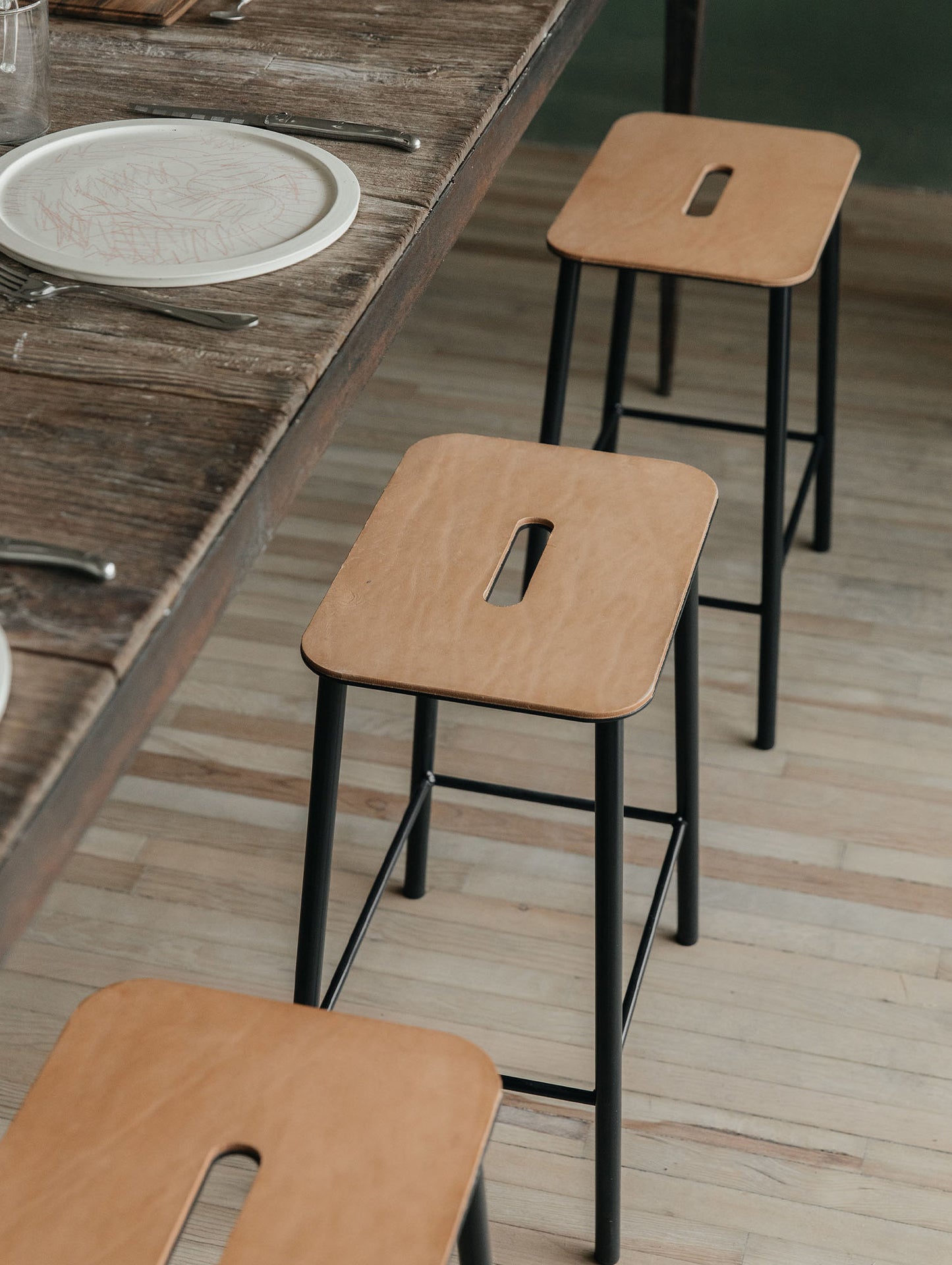 Adam Stool Leather by Frama