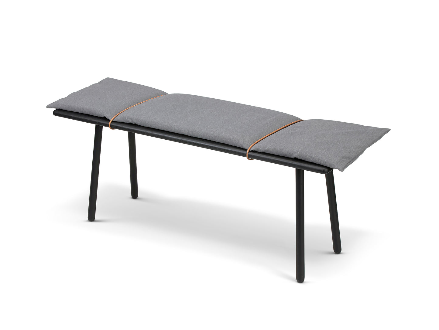 Georg Bench / Black Lacquered Oak / Light Grey Wool by Skagerak