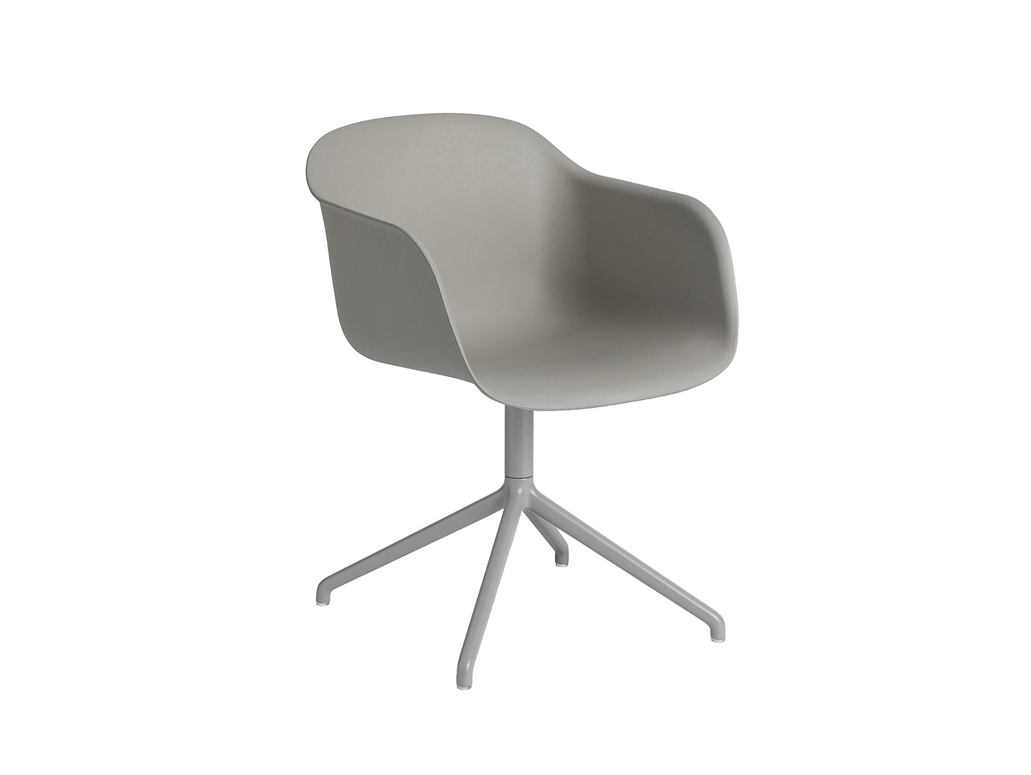 Grey Fiber Armchair with Swivel Base by Muuto