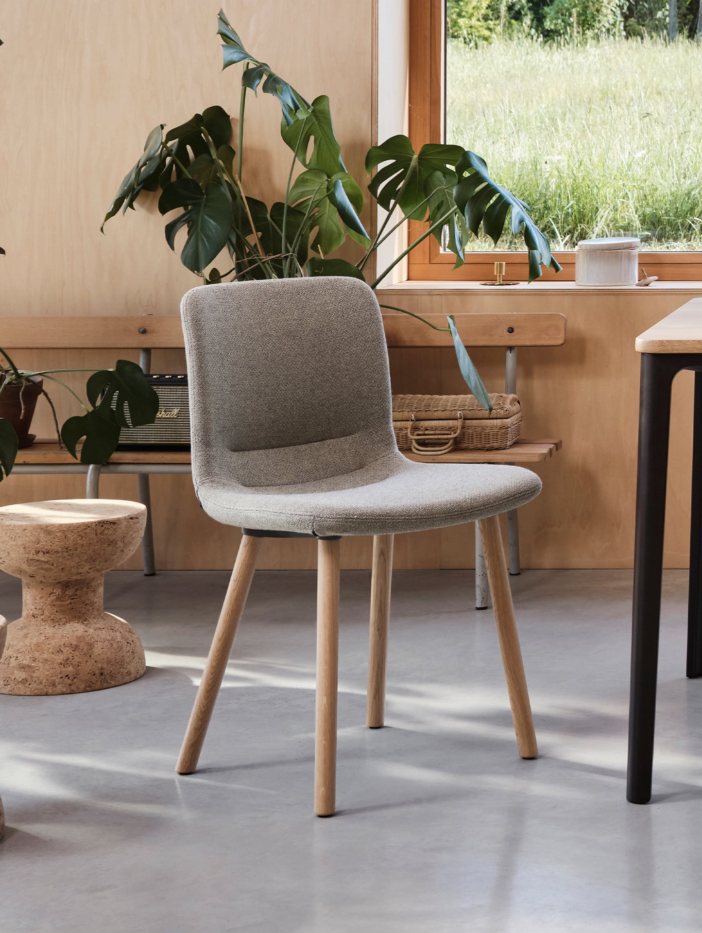 HAL Soft Wood Chair by Vitra - Natural Oak Base - Dumet 07 Ginger / Grey (F80)
