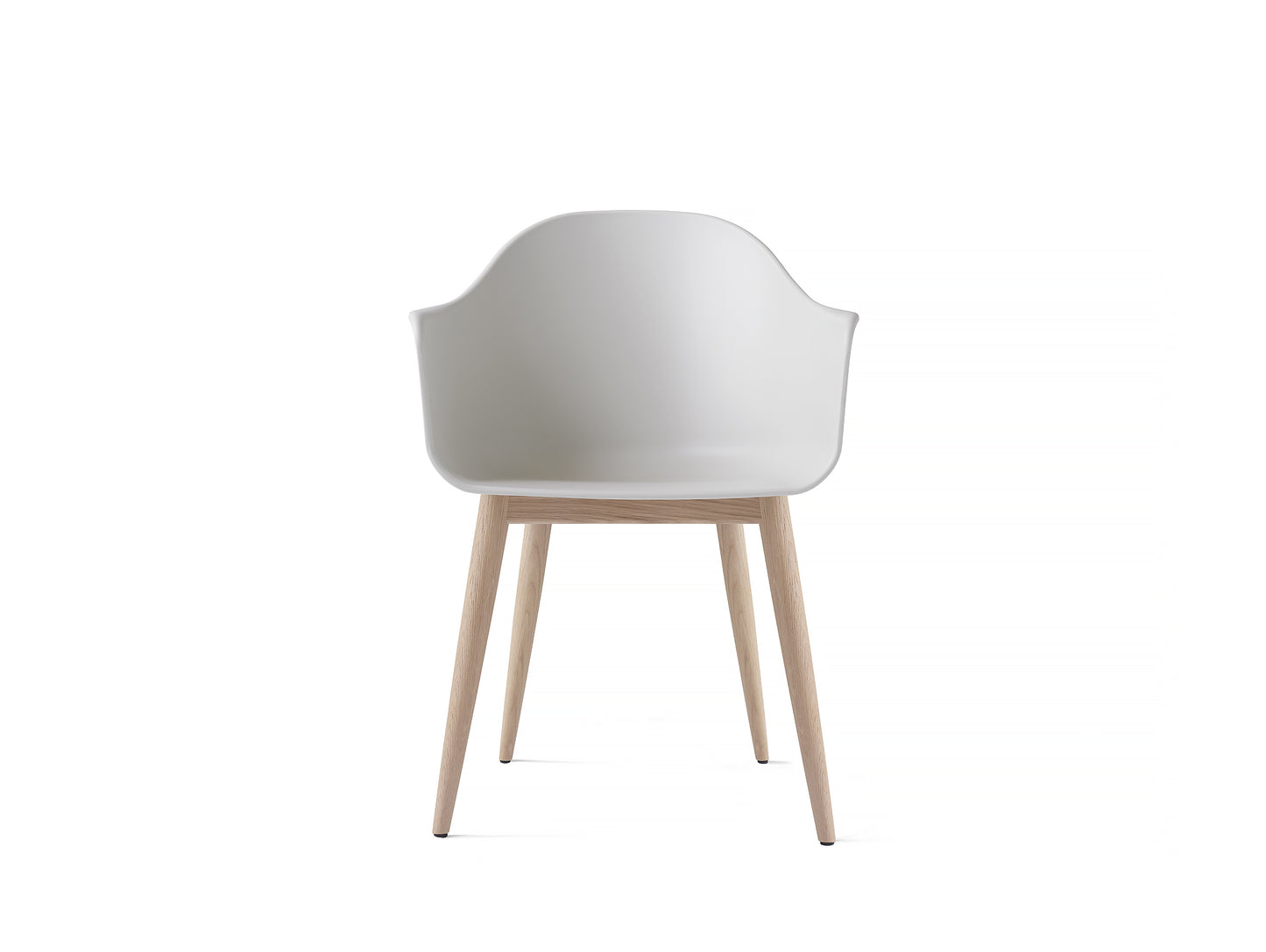 Harbour Chair, Natural Oak Base, Light Grey Shell