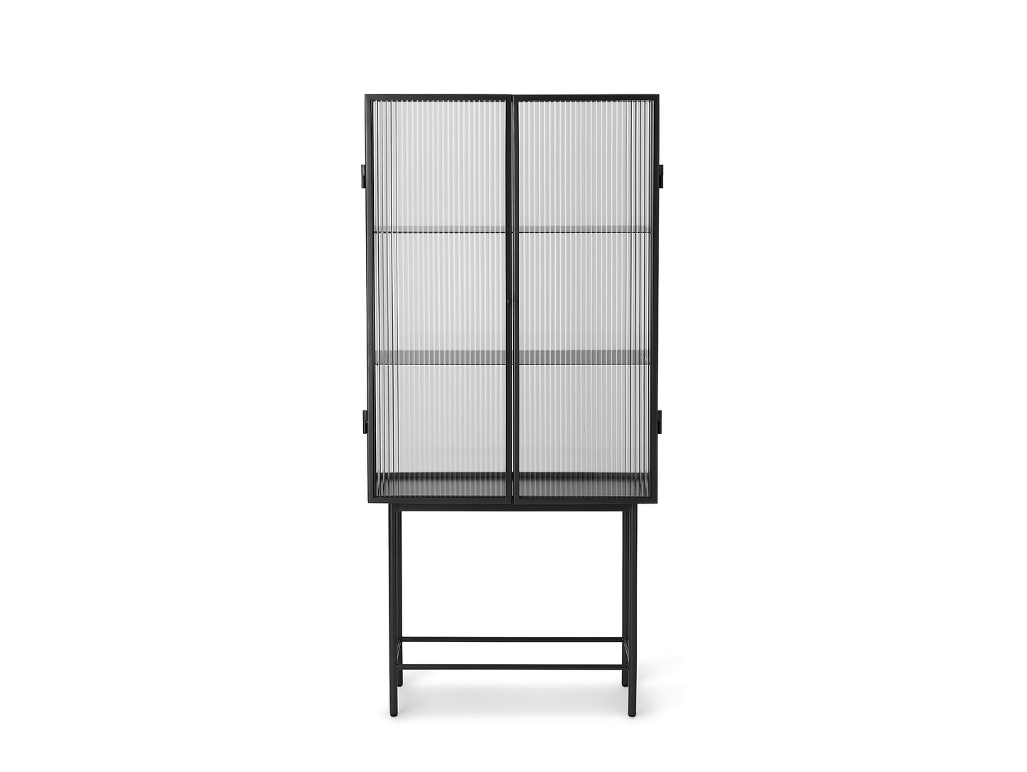 Haze Vitrine by Ferm Living - Black / Reeded Glass