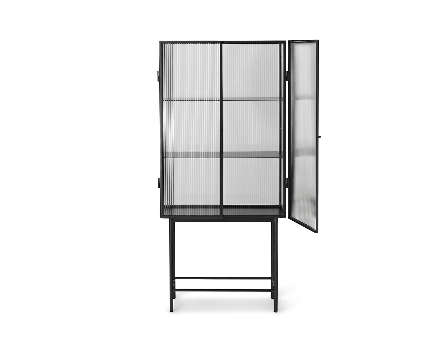 Haze Vitrine by Ferm Living - Black / Reeded Glass