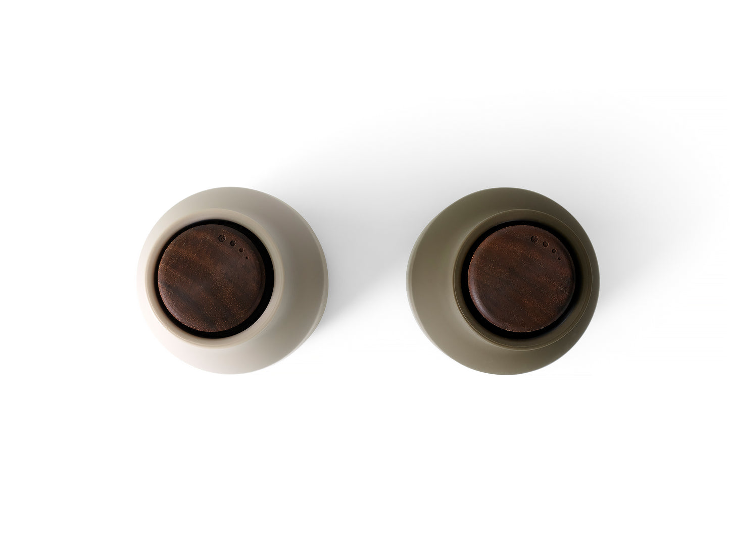 Bottle Grinders (Walnut top) - Hunting Green/Beige by Menu