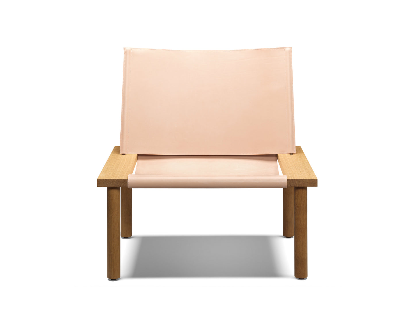 EC06 Ilma Lounge Chair by e15 - Waxed Oak / Natural Harness Leather