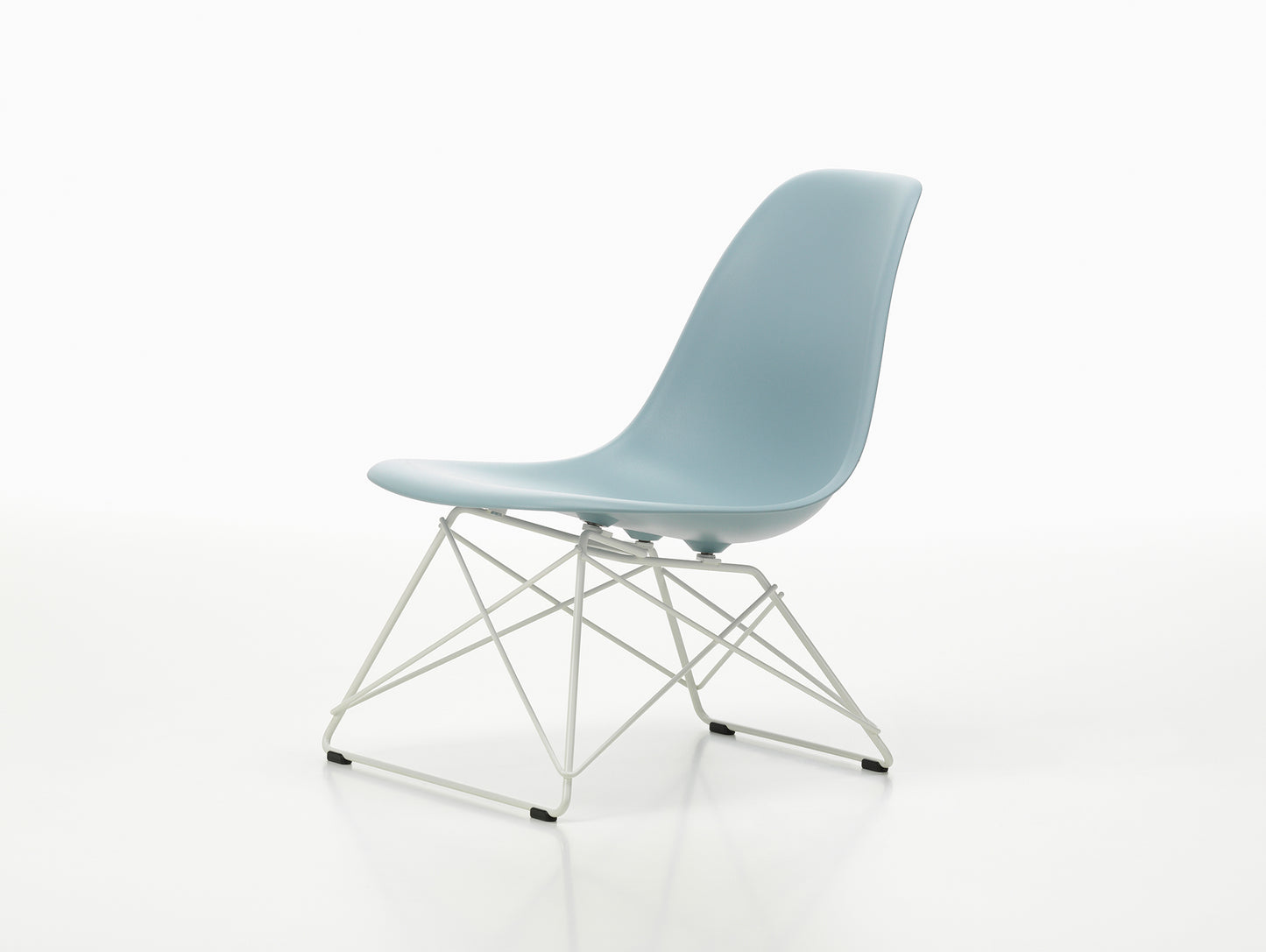 Eames LSR Plastic Side Chair by Vitra - Ice Grey / White Wire Base