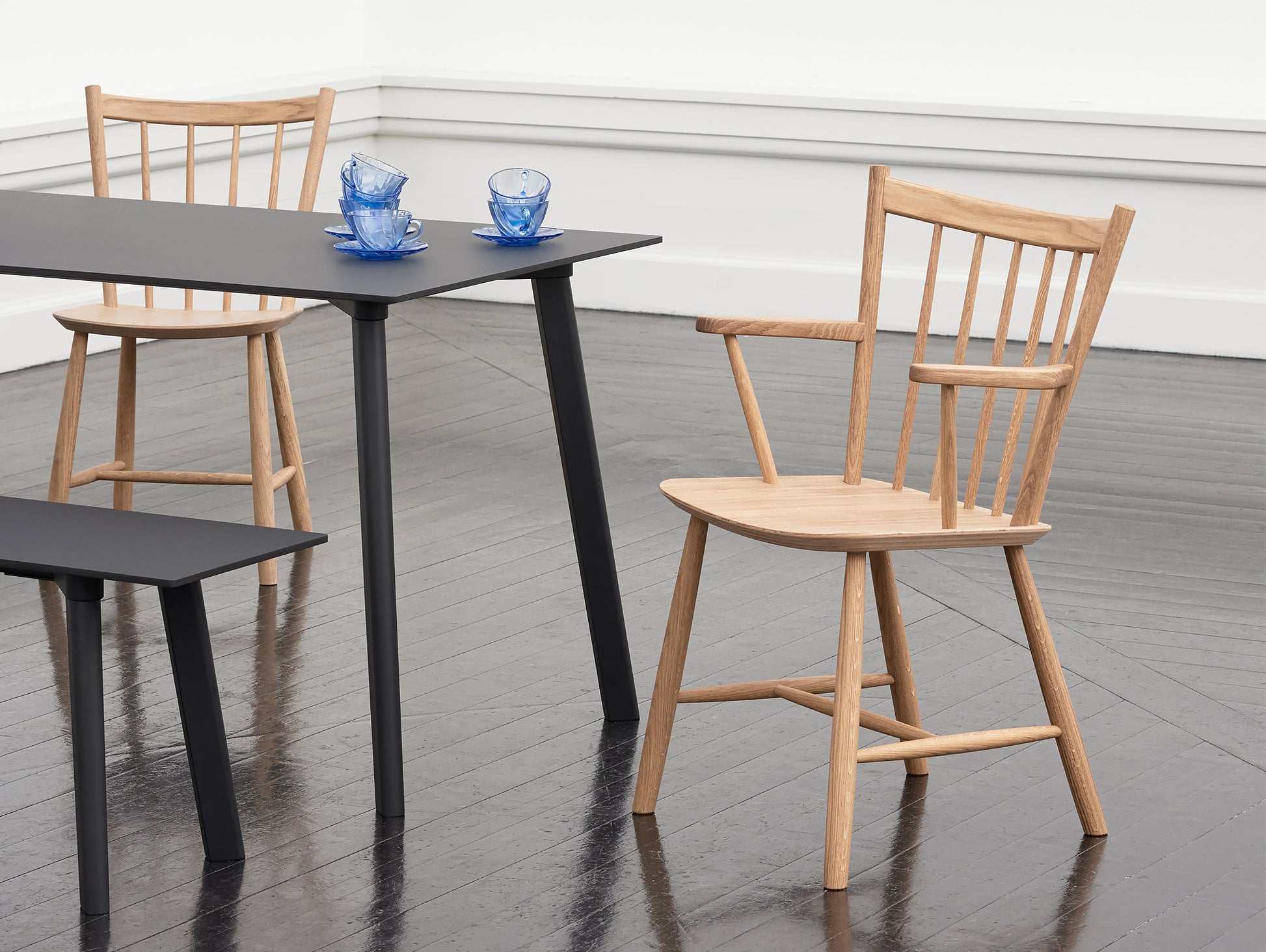 Matt Lacquered Oak J42 chair by HAY
