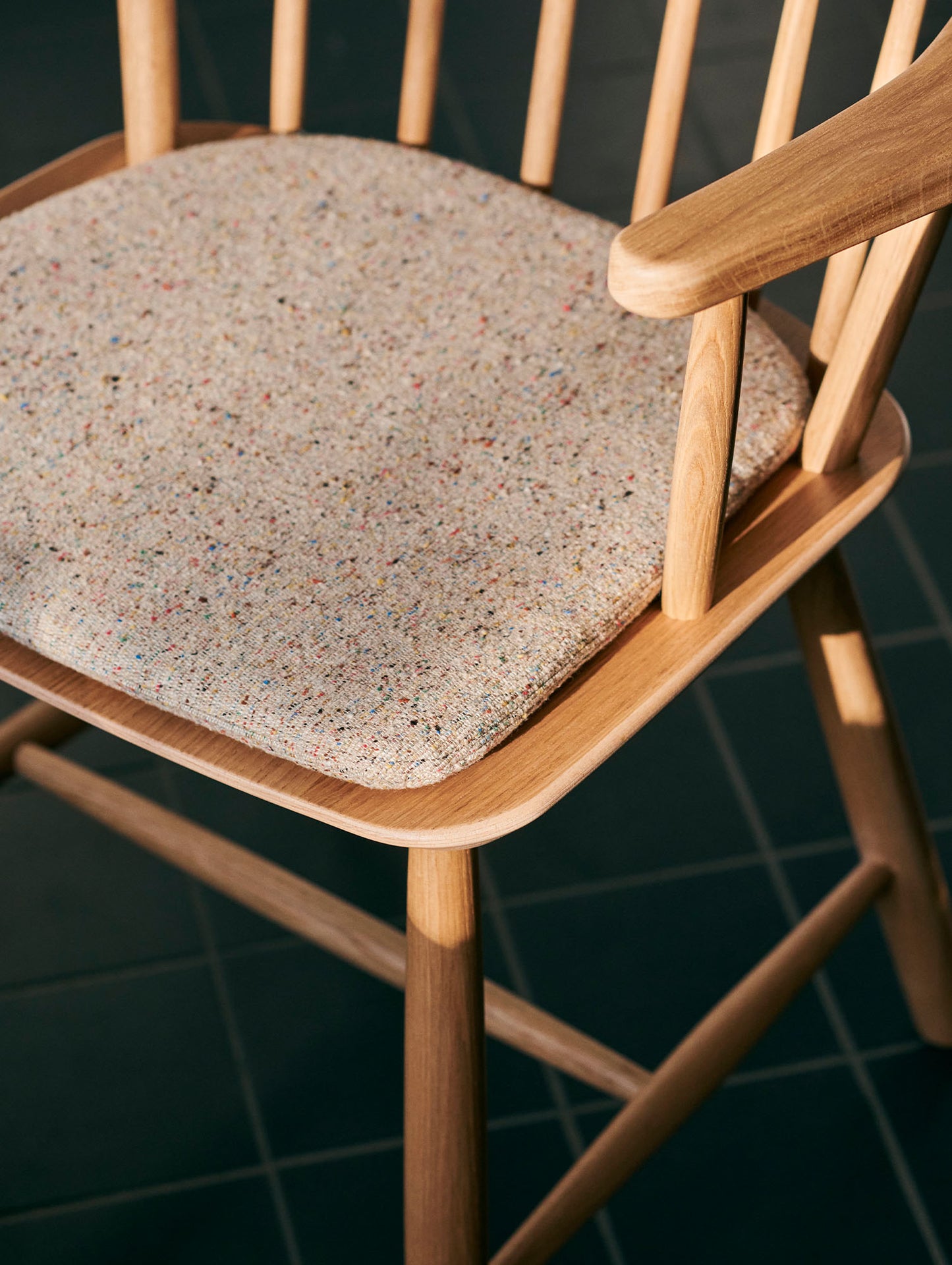 HAY J42 lacquered oak chair / Bolgeheri seat cushion