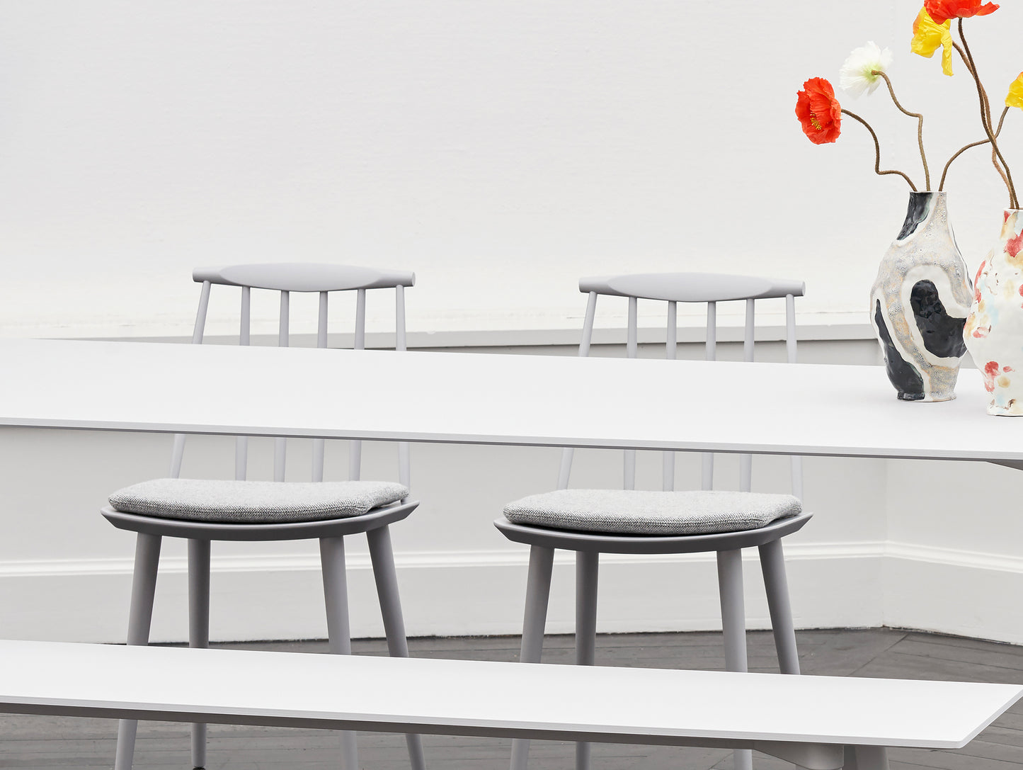 HAY J77 Chairs with Hallingdal 116 Seat Pads