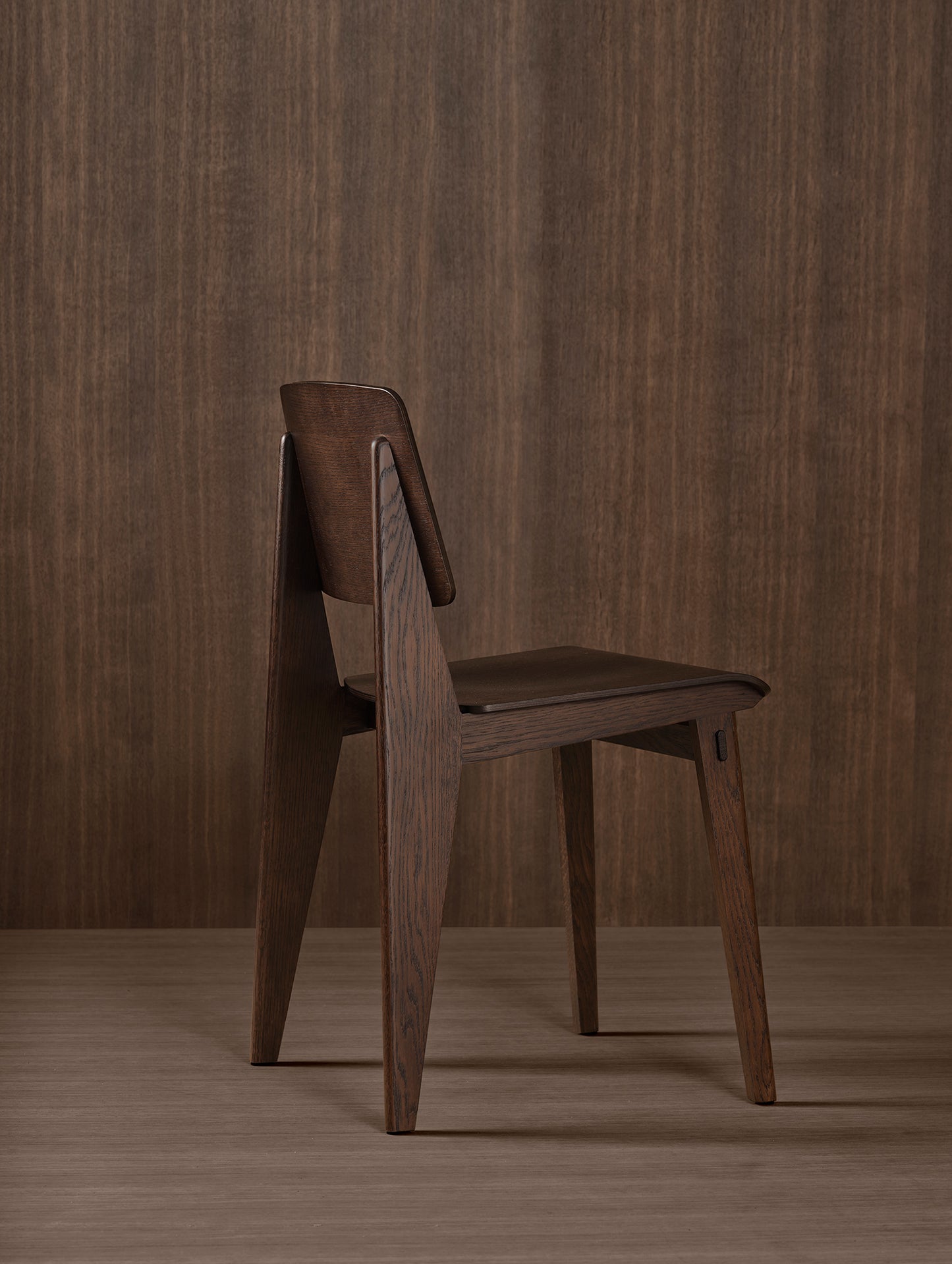 Jean Prouvé Chaise Tout Bois by Vitra - Dark Stained Oak