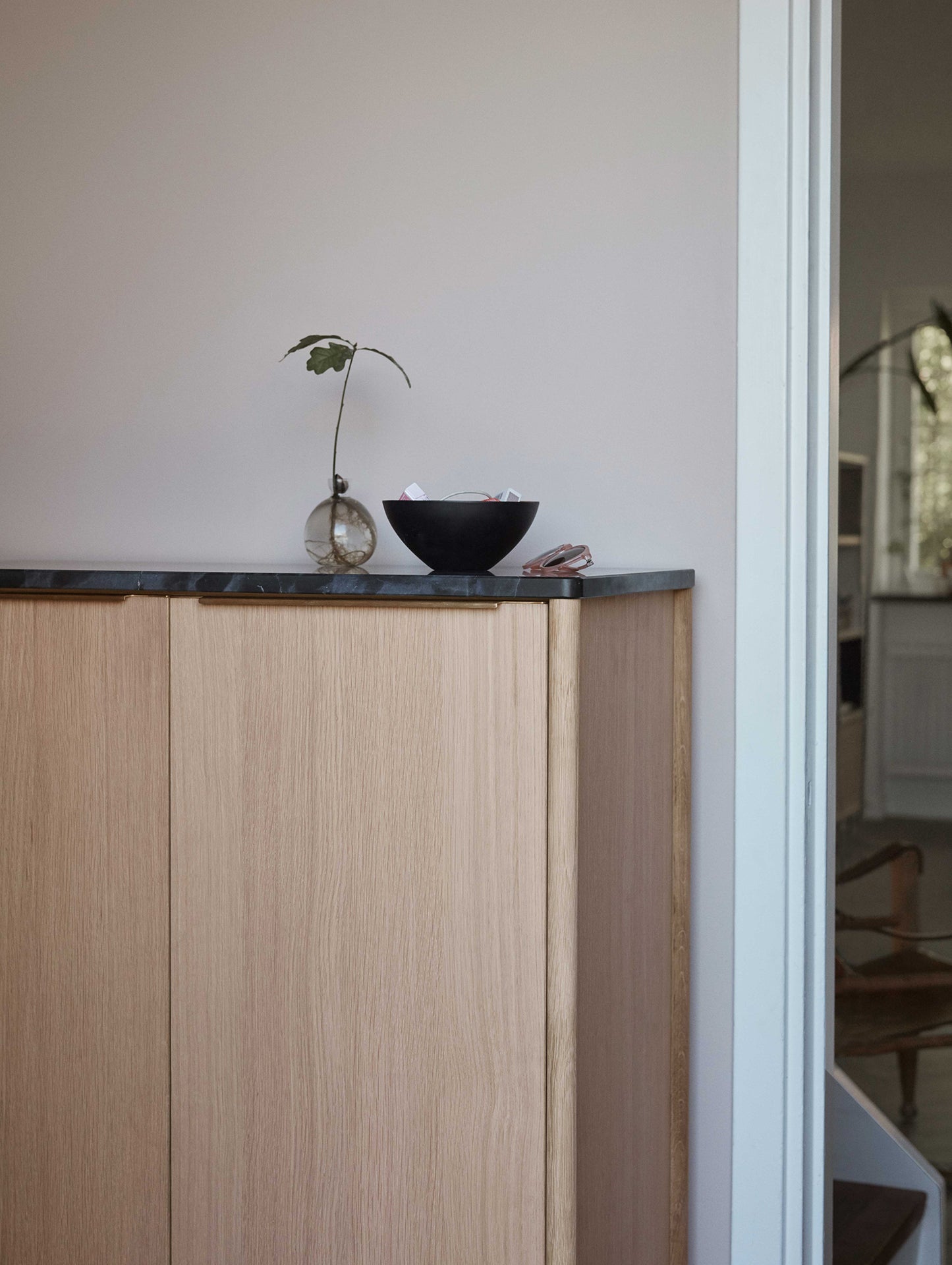 Jut High Cabinet in Black Nero Marquina Marble by Skagerak