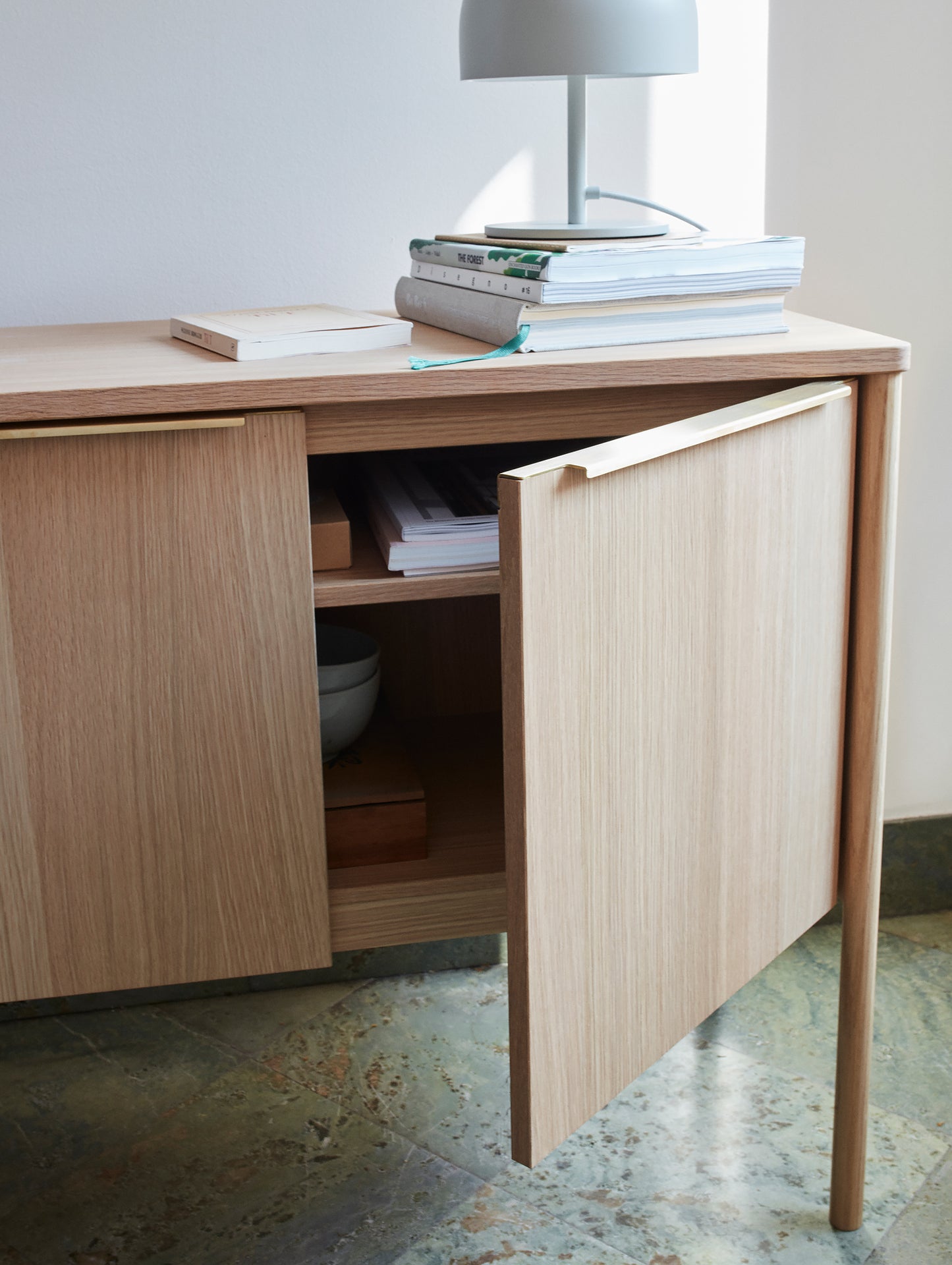 Jut Cabinet with Oiled Oak Top by Skagerak