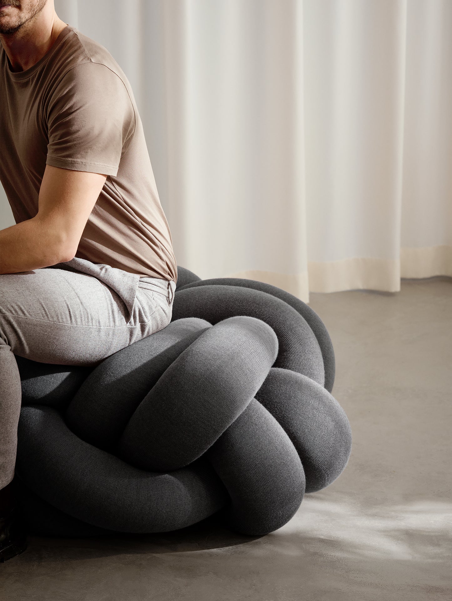 Grey Knot Seat Cushion XL by Design House Stockholm