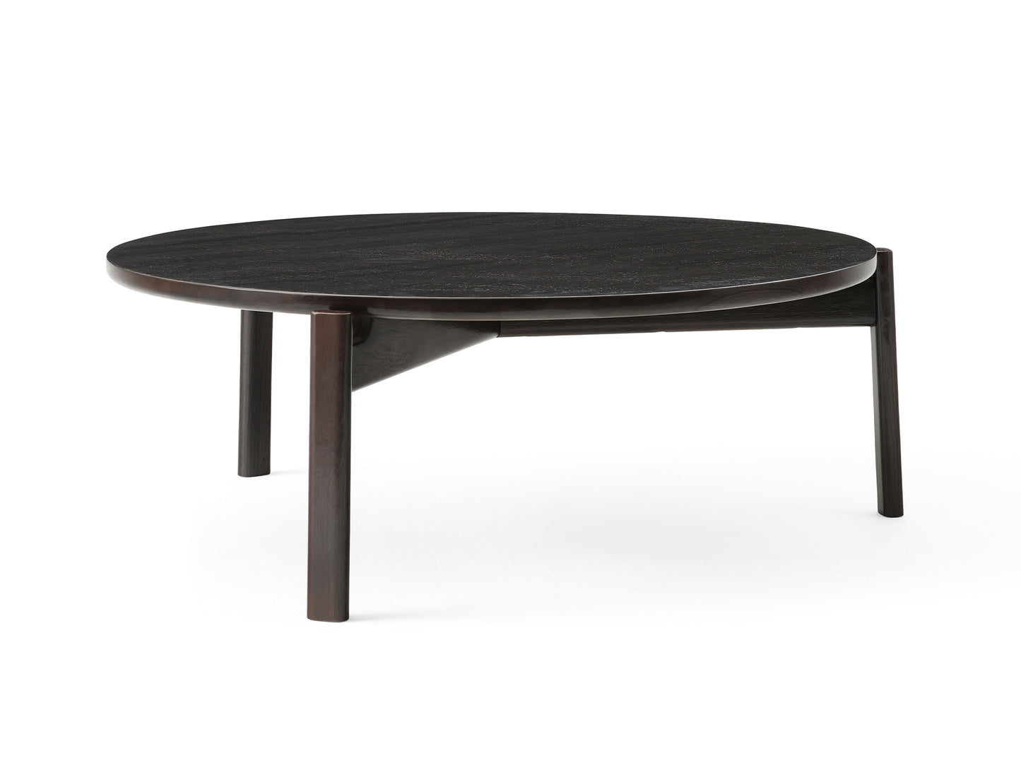 Passage Lounge Table by Menu - D90 cm / dark lacquered oak