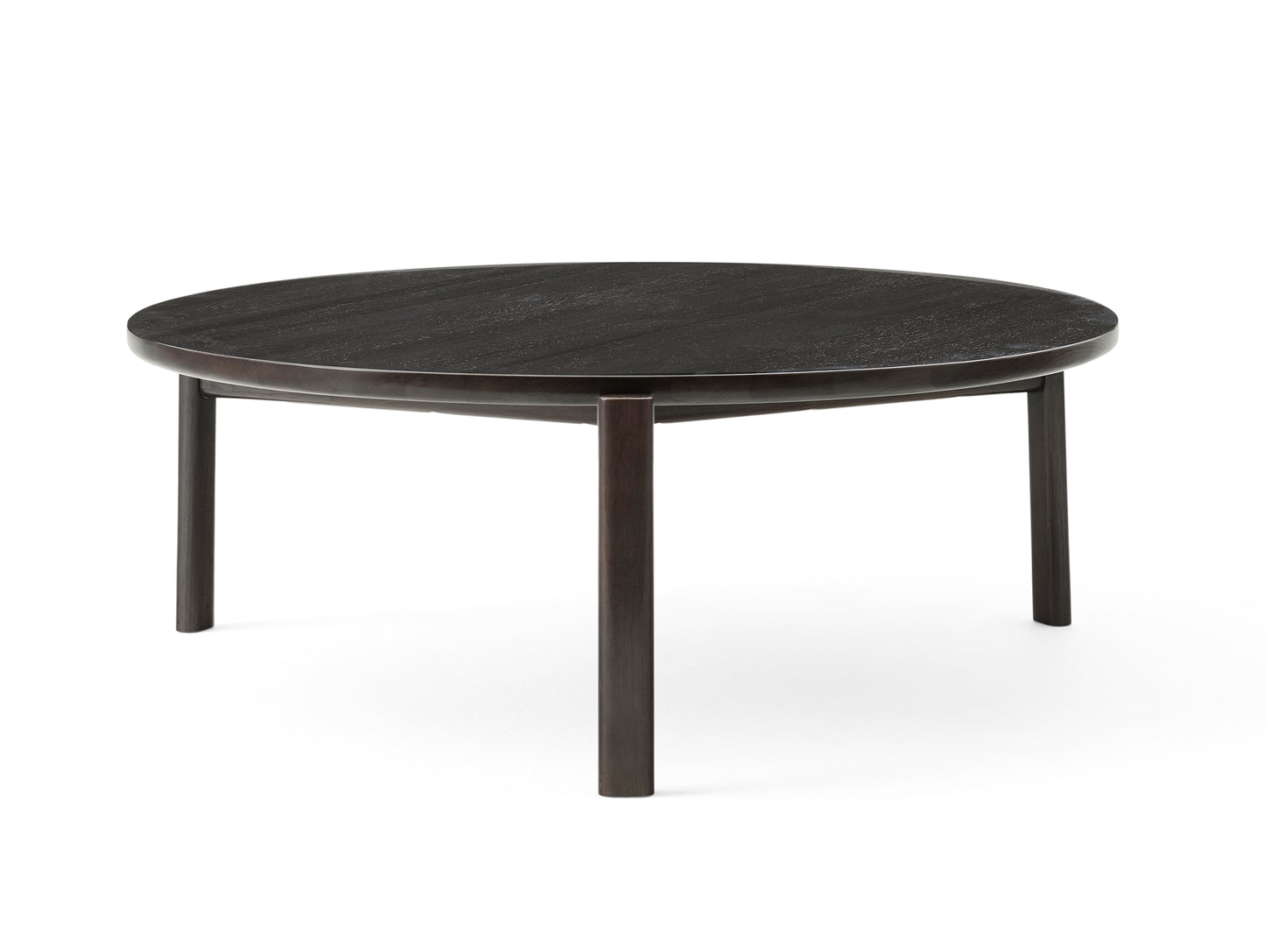 Passage Lounge Table by Menu - D90 cm / dark lacquered oak