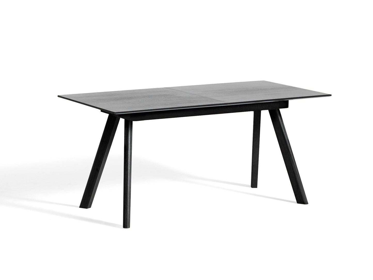 CPH30 Extendable Dining Table by HAY - L160 cm / Black Oak Veneer Tabletop with Black Lacquered Oak Base