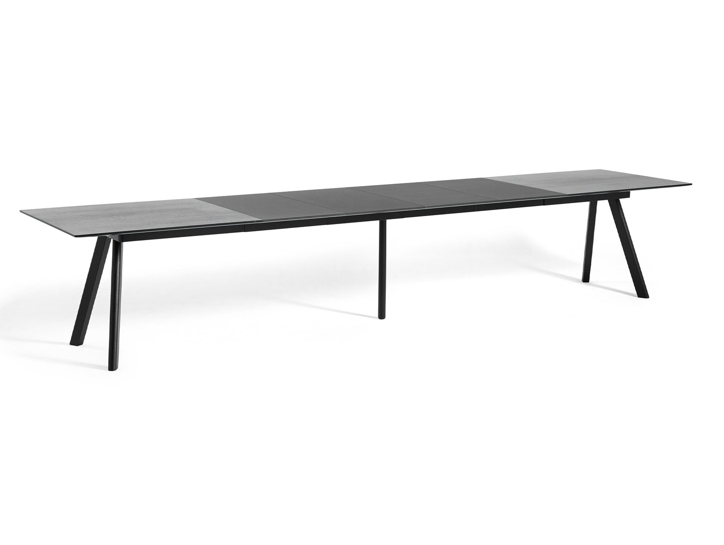 CPH30 Extendable Dining Table by HAY - L200 cm / 4 Leaves /  Black Oak Veneer Tabletop with Black Lacquered Oak Base