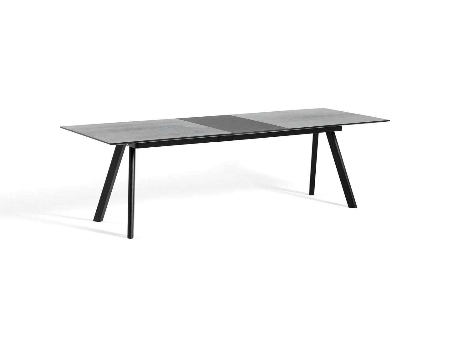 CPH30 Extendable Dining Table by HAY - L200 cm / 1 Leaf / Black Oak Veneer Tabletop with Black Lacquered Oak Base