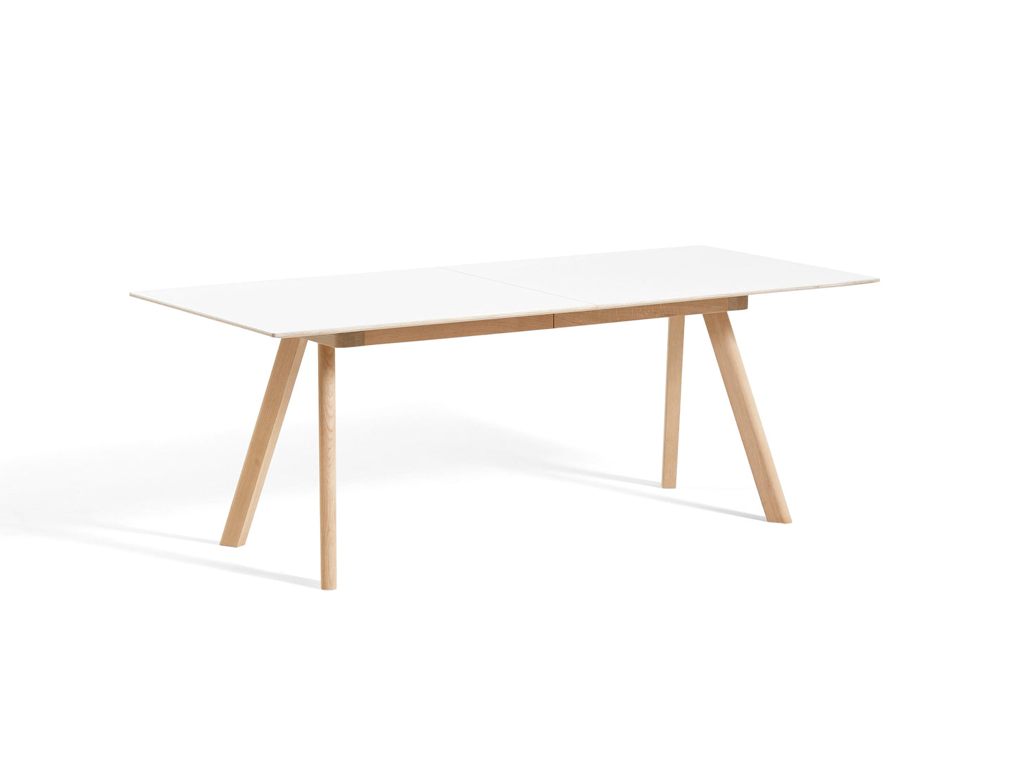CPH30 Extendable Dining Table by HAY - L200 cm / White Laminate Tabletop with Lacquered Oak Base