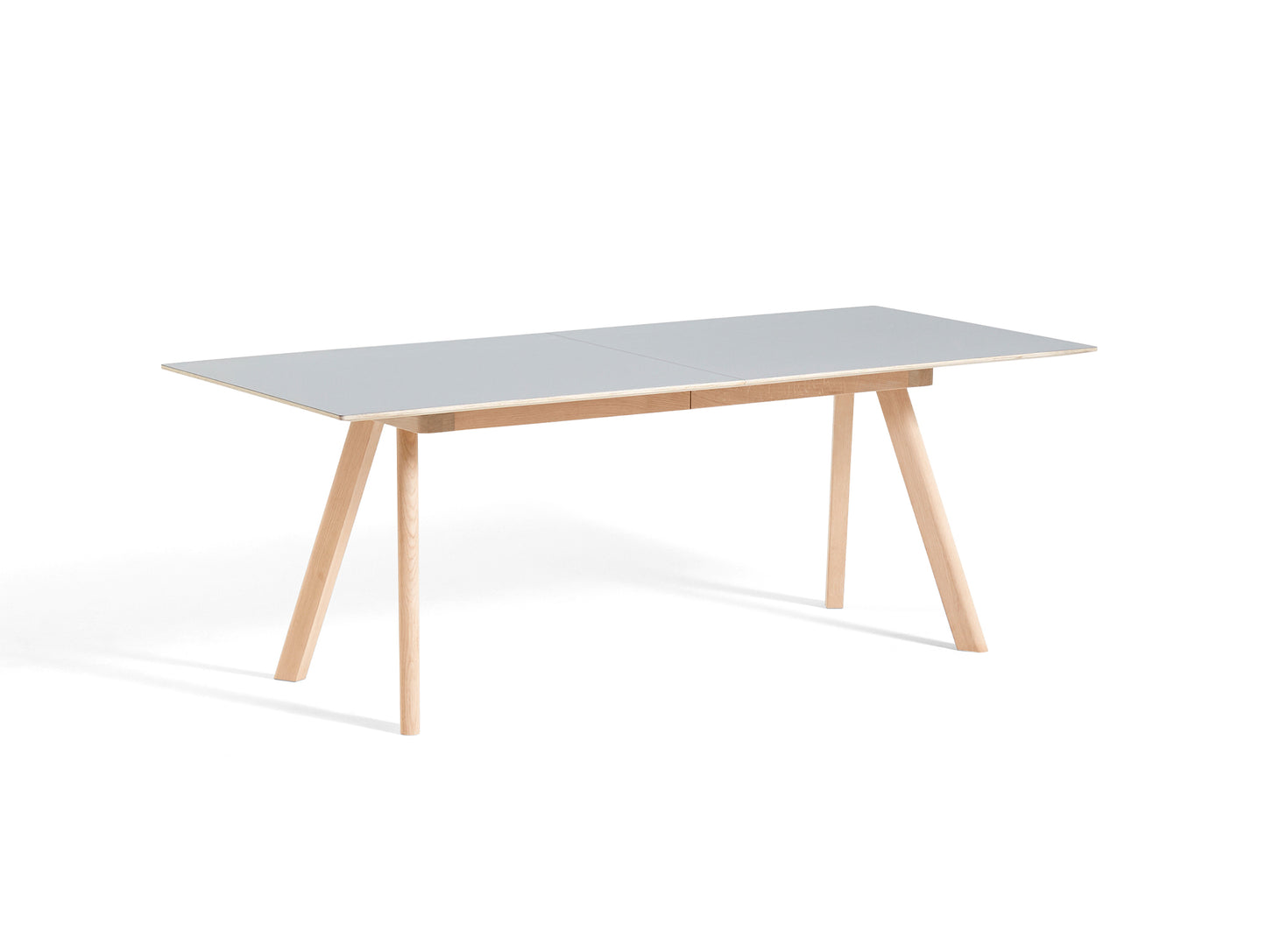 CPH30 Extendable Dining Table by HAY - L200 cm / Grey Linoleum Tabletop with Soaped Oak Base