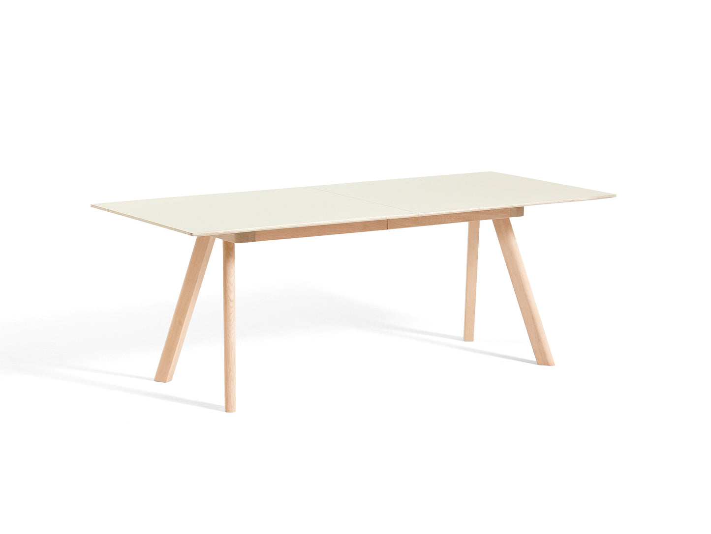 CPH30 Extendable Dining Table by HAY - L200 cm / Off- White Linoleum Tabletop with Soaped Oak Base