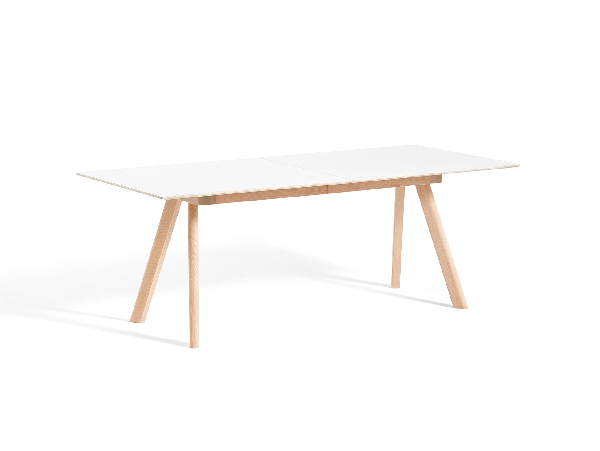 CPH30 Extendable Dining Table by HAY - L200 cm / White Laminate Tabletop with Soaped Oak Base